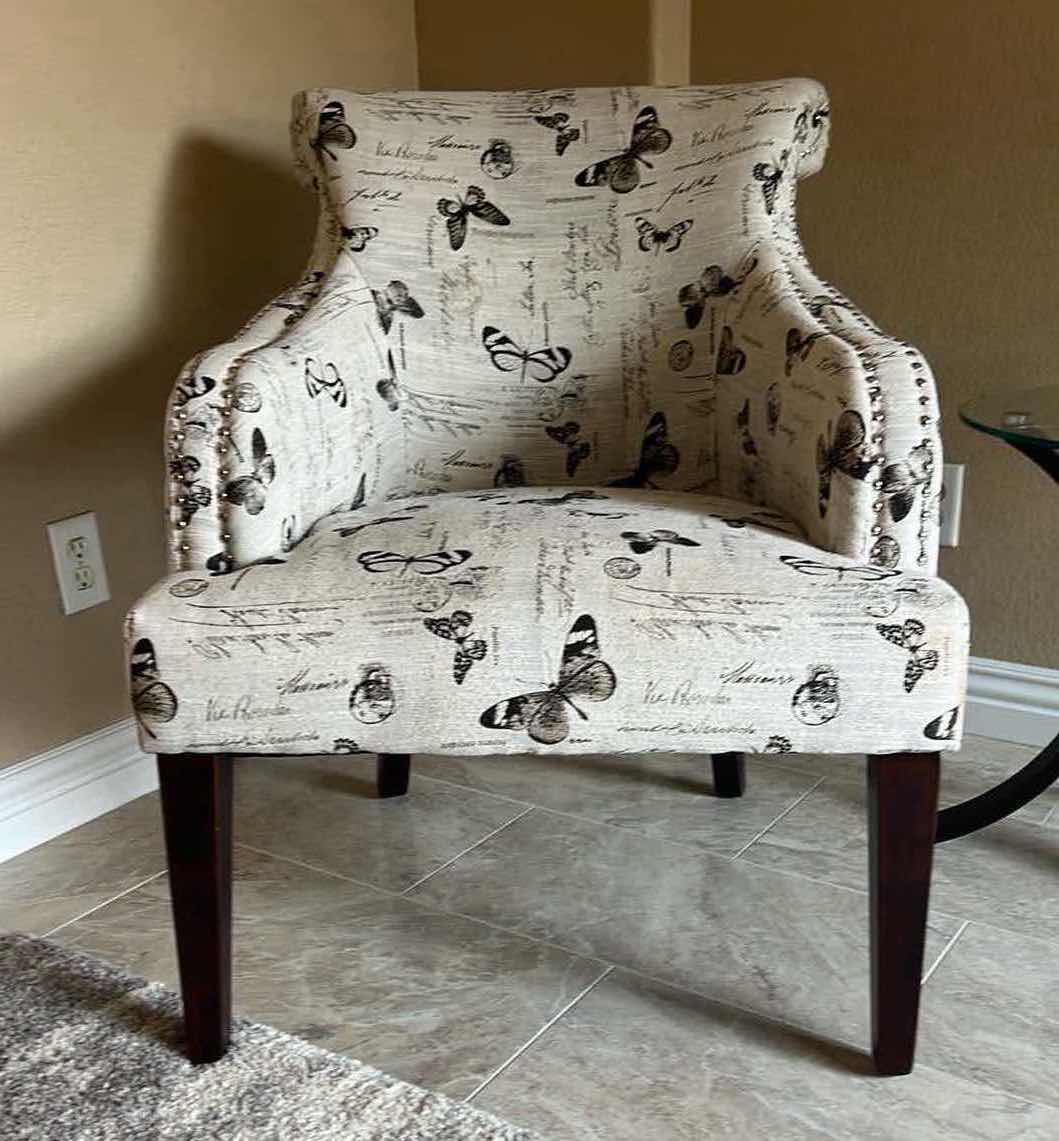 Photo 1 of E & E CO. BUTTERFLY UPHOLSTERED ARM CHAIR 