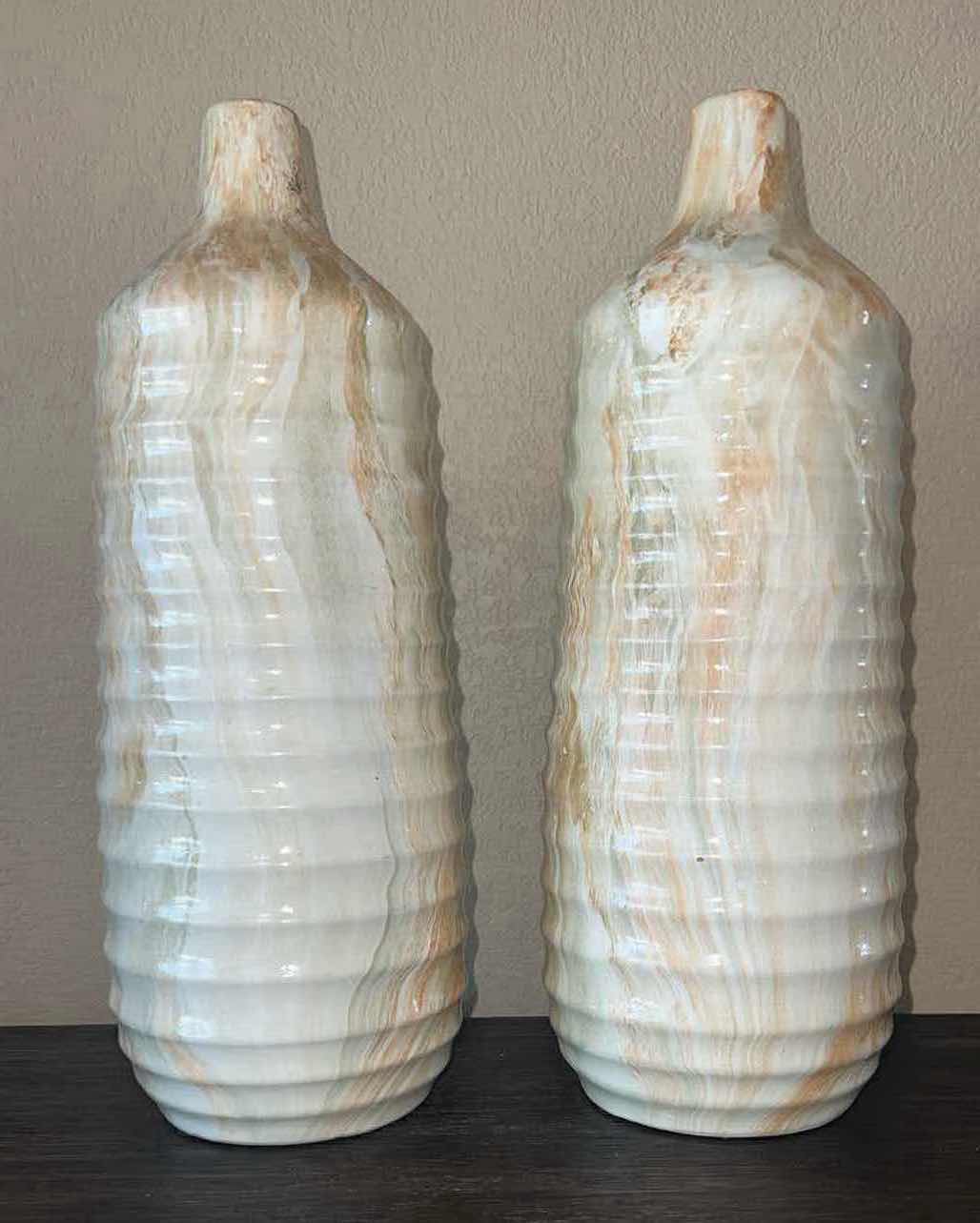 Photo 1 of 2-CERAMIC VASES W6" H16"