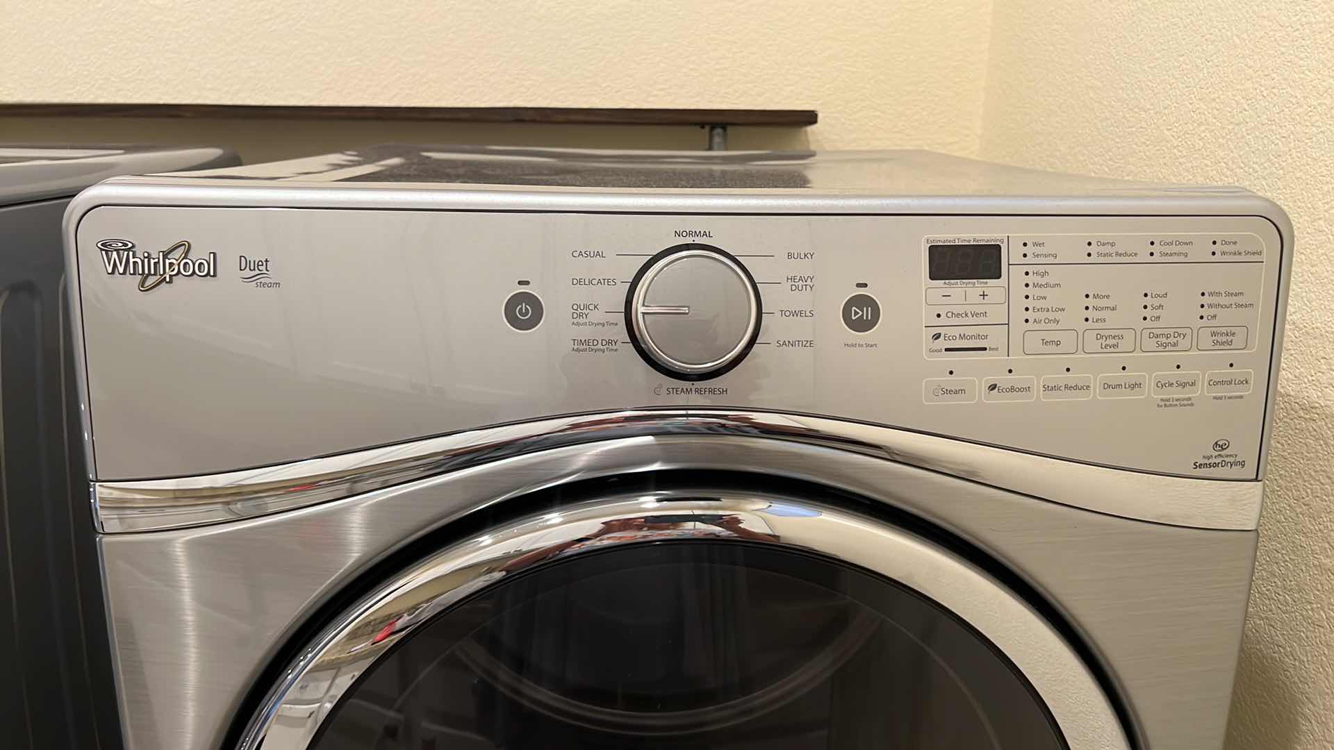 Photo 3 of CHROME WHIRLPOOL DUET STEAM GAS DRYER W PEDESTAL STORAGE