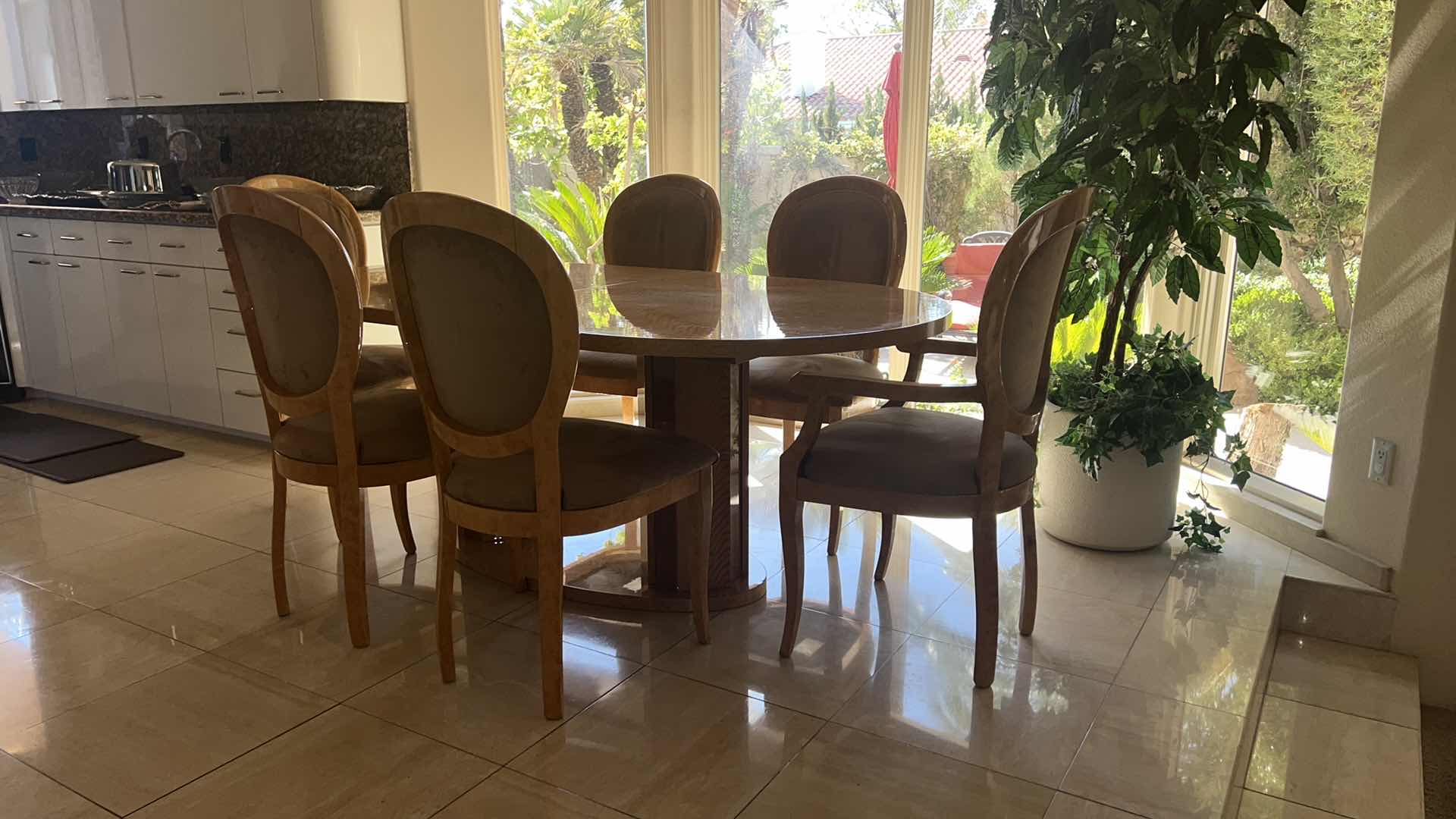 Photo 5 of CONTEMPORARY RAGNI LEA & CO. PESARO ITALY FINE DINING ROOM SET (TABLE 79" x 35" H31", 2 ARM CHAIRS, 4 SIDE CHAIRS)