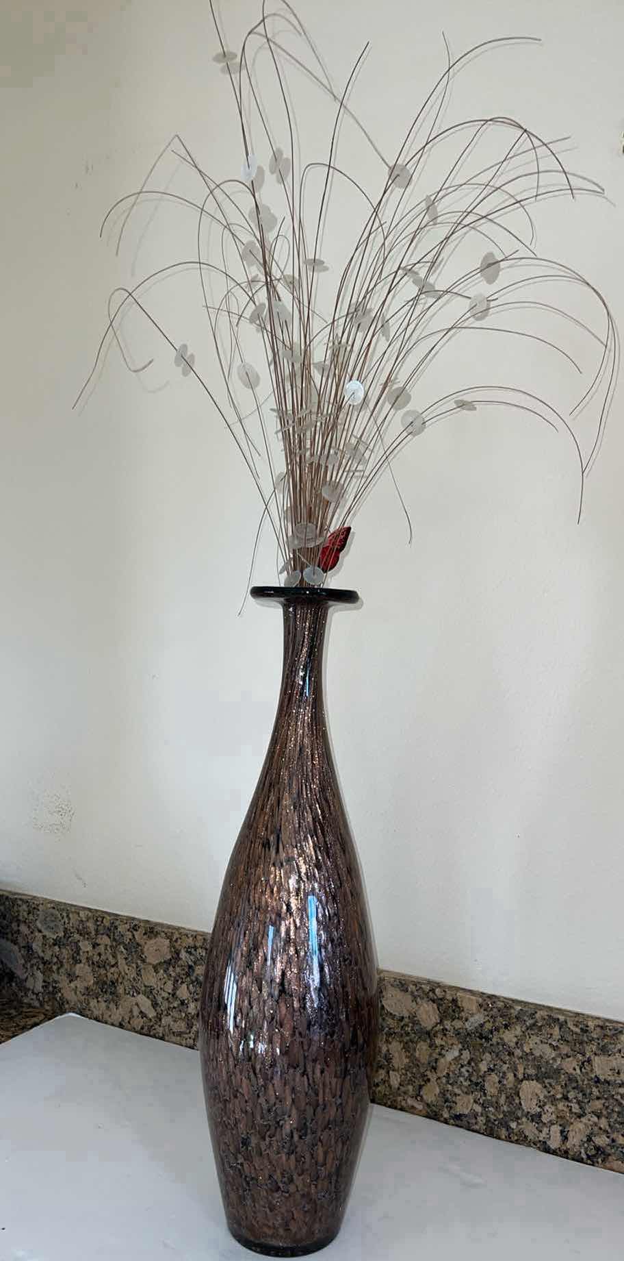 Photo 4 of COPPER GLASS VASE W FAUX STEMS (VASE H23")