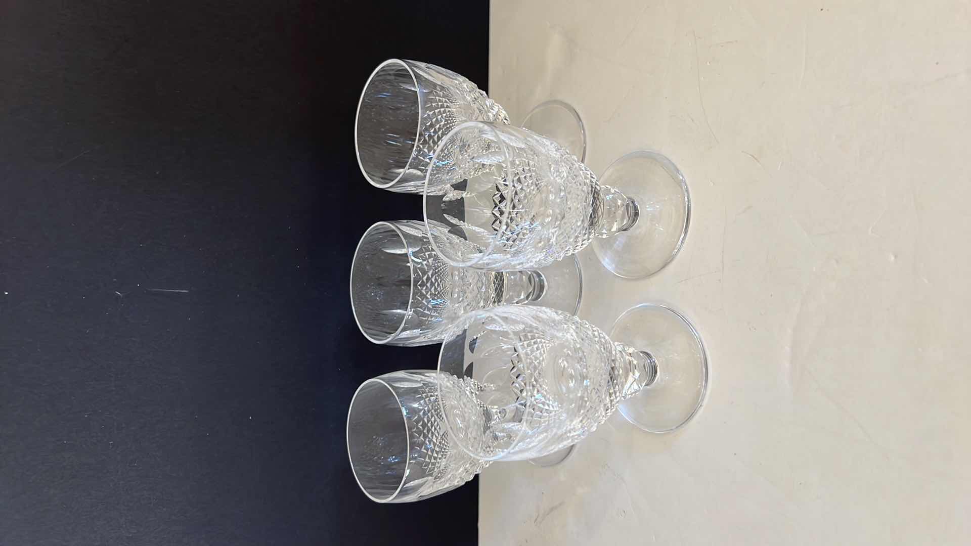 Photo 2 of 5-WATERFORD CRYSTAL COLLEEN CLARET SHERRY GLASSES (H4.25")