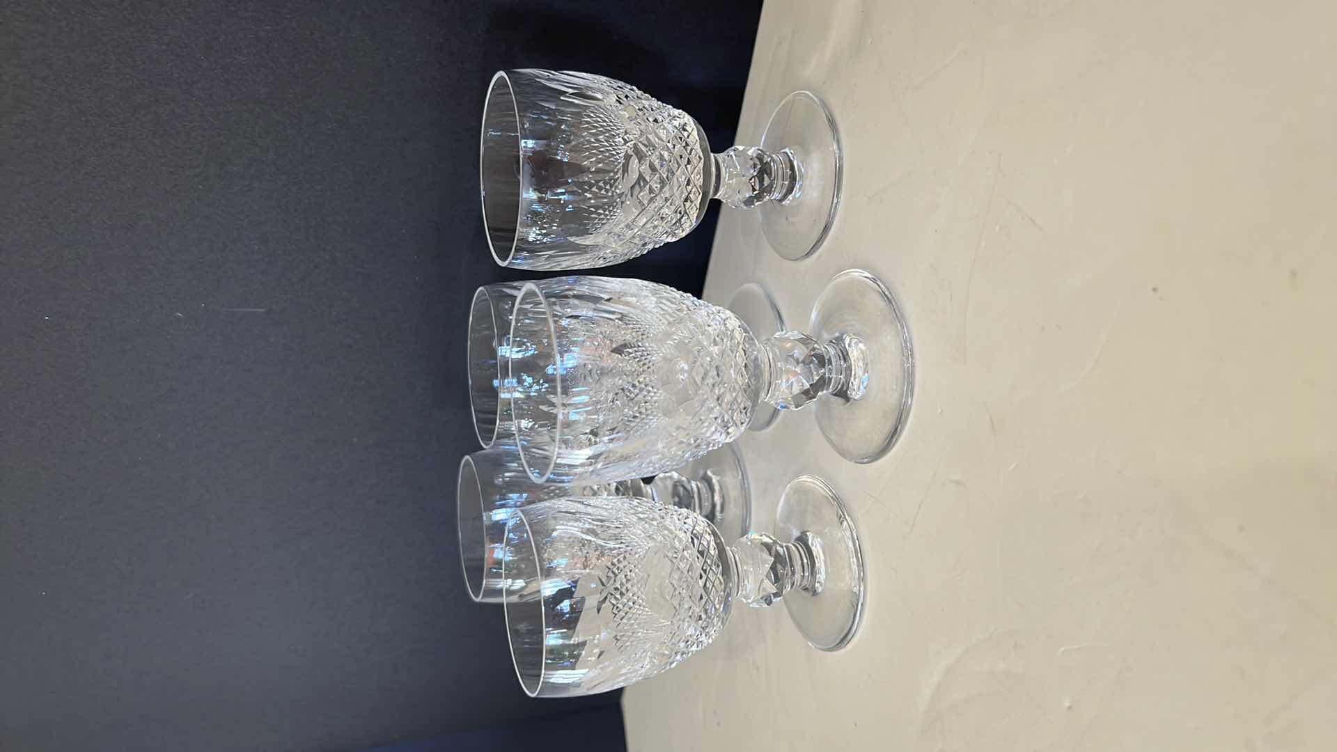 Photo 3 of 5-WATERFORD CRYSTAL COLLEEN CLARET SHERRY GLASSES (H4.25")