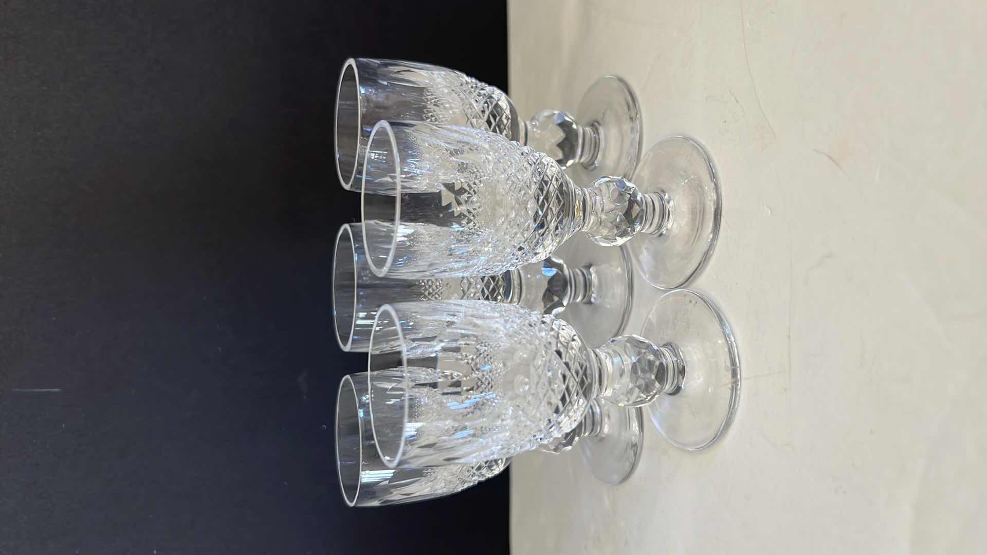 Photo 1 of 5-WATERFORD CRYSTAL COLLEEN CLARET SHOT GLASSES (H 3.25")