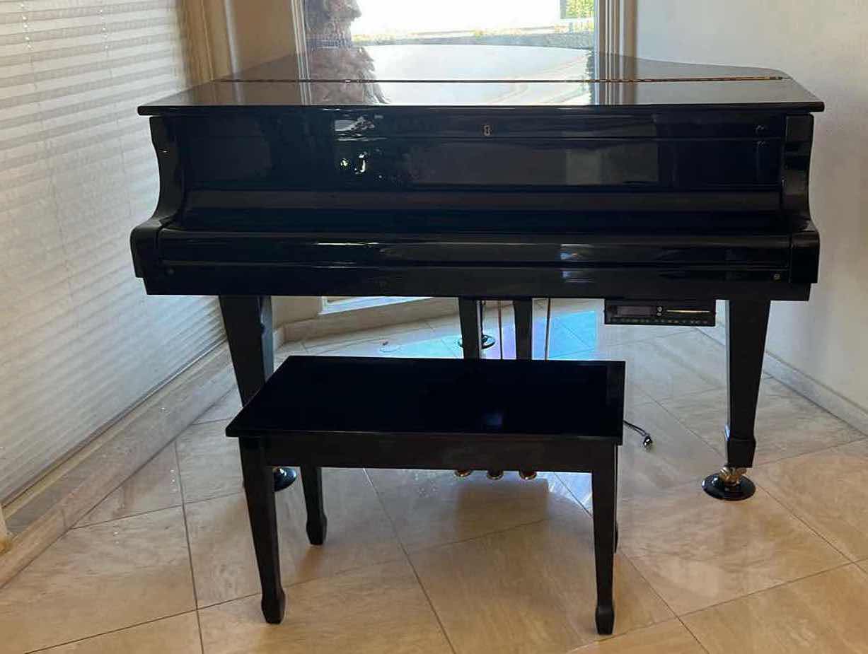 Photo 6 of BLACK HIGH GLOSS "PIANO DISC" PLAYER PIANO SYSTEM W BENCH & PLAYER DISCS  57" x 54" H40"