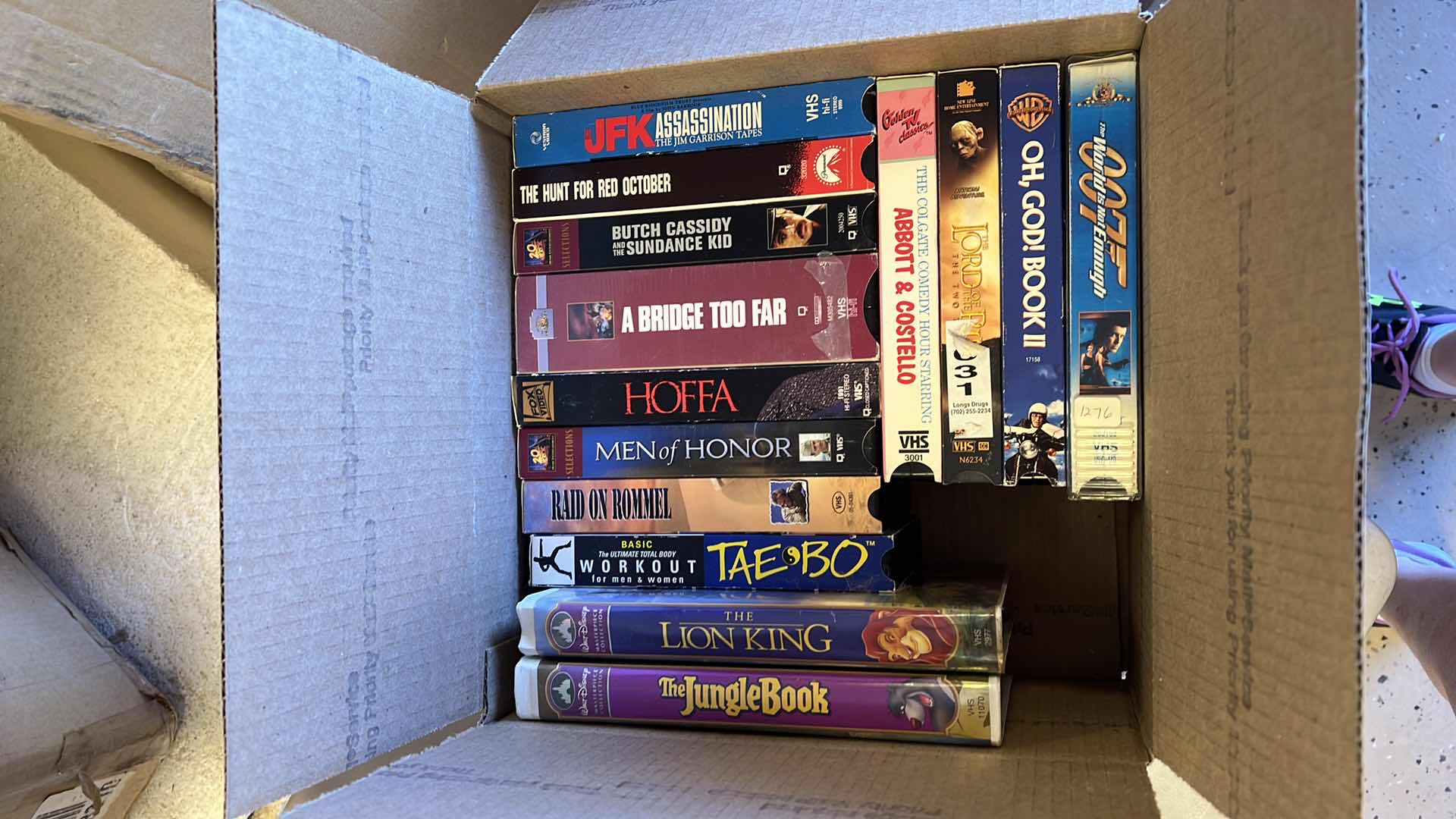 Photo 1 of CONTENTS OF BOX-14 VHS TAPES (VARIOUS TITLES)