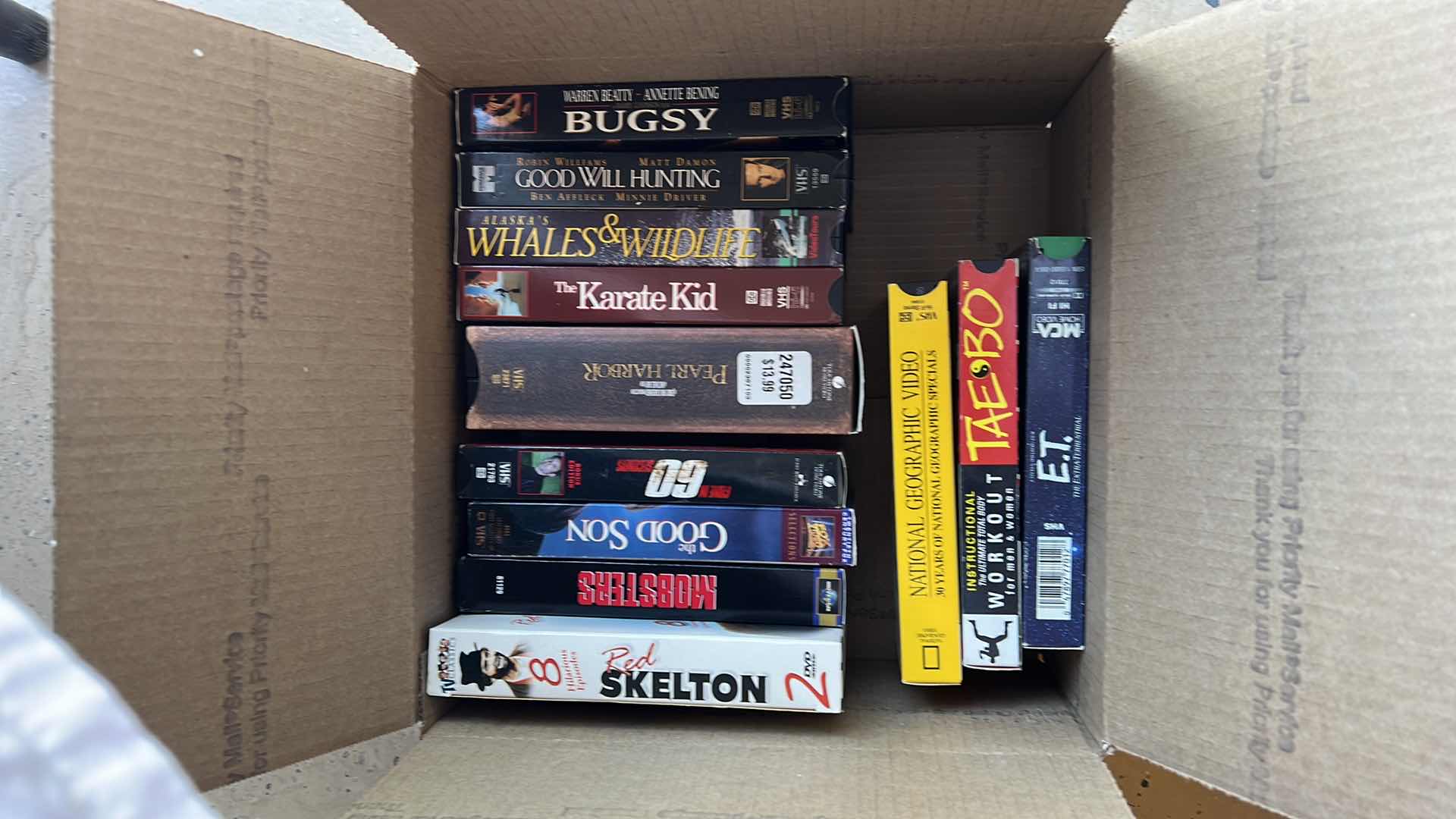 Photo 1 of CONTENTS OF BOX-12 VHS TAPES (VARIOUS TITLES)