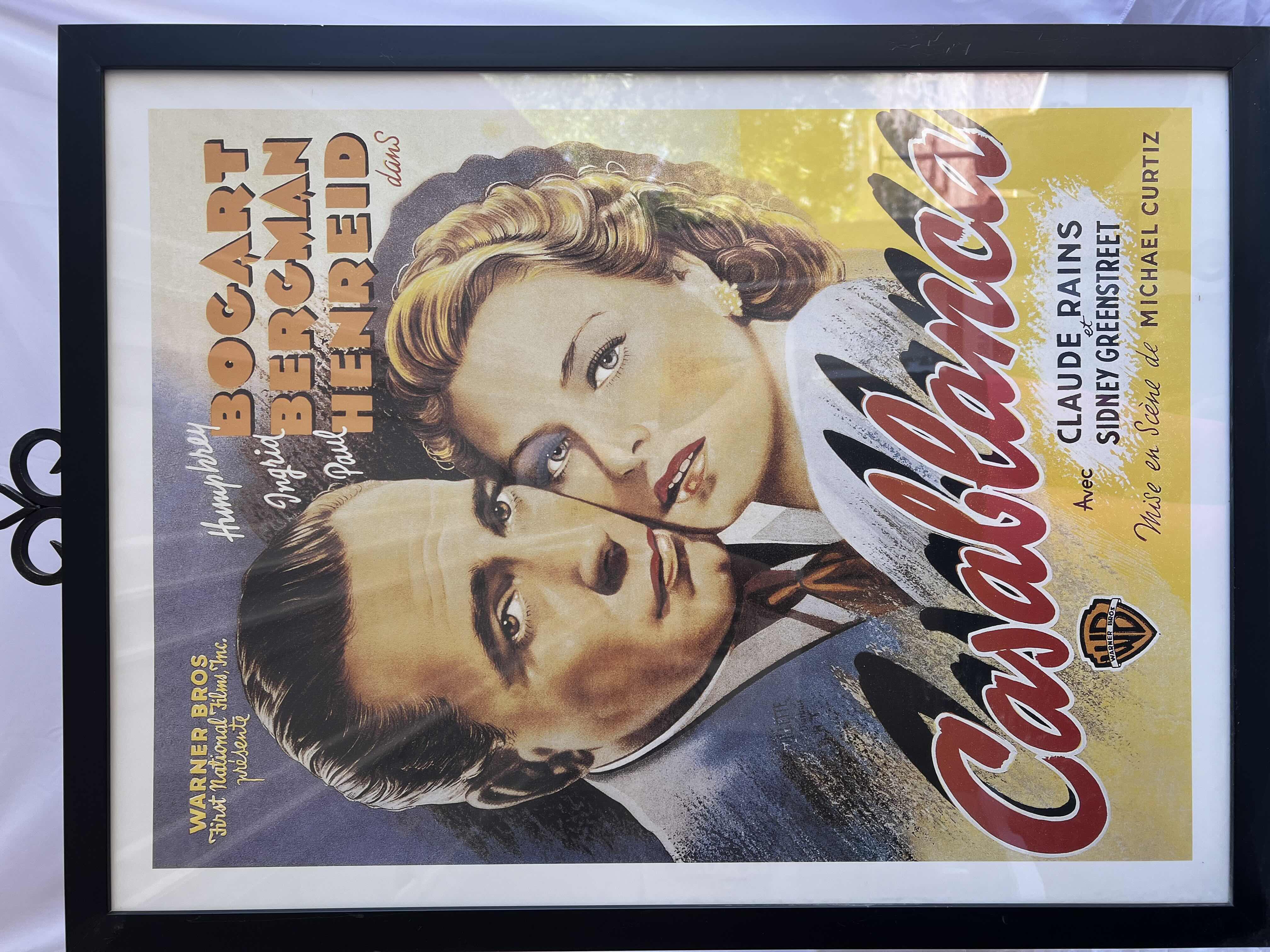 Photo 1 of BLACK FRAMED ZGALLERIE “CASABLANCA” MOVIE POSTER ARTWORK 23.5” x 33.5”