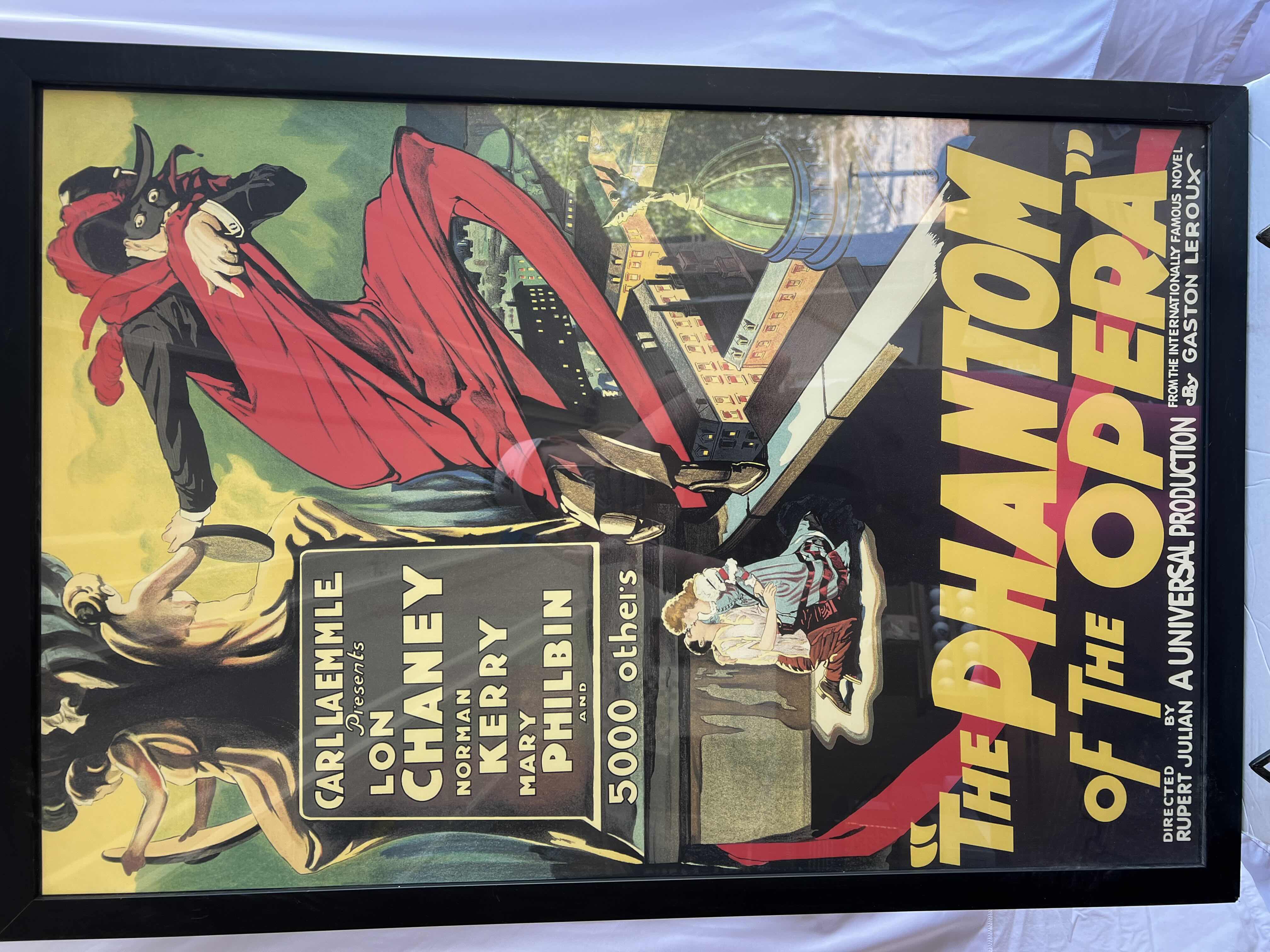 Photo 1 of BLACK FRAMED ZGALLERIE “THE PHANTOM OF THE OPERA” MOVIE POSTER ARTWORK  36” x 24"