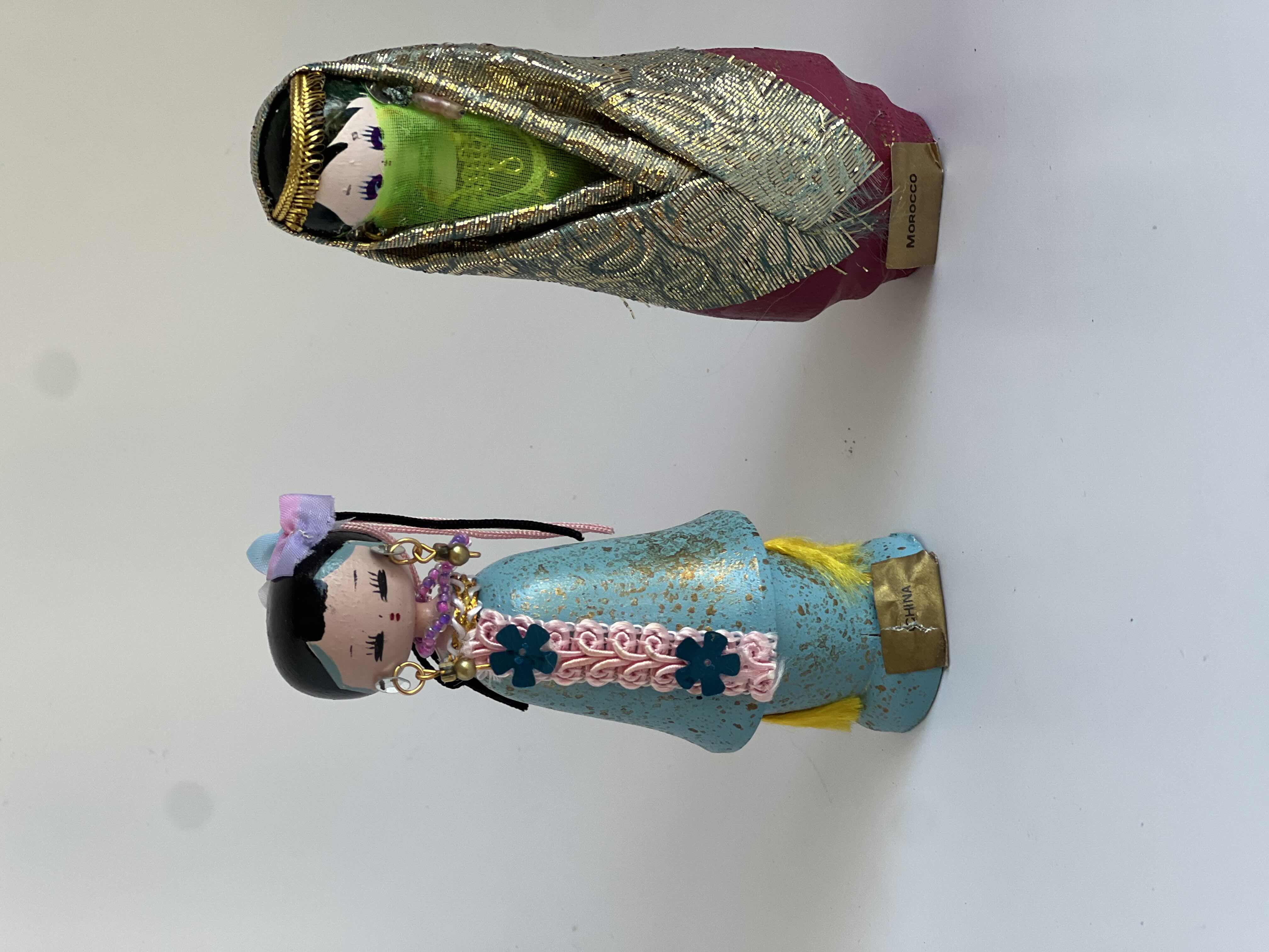 Photo 1 of 2-VINTAGE JAPENESE KOKESHI WOOD DOLLS, H4.5''