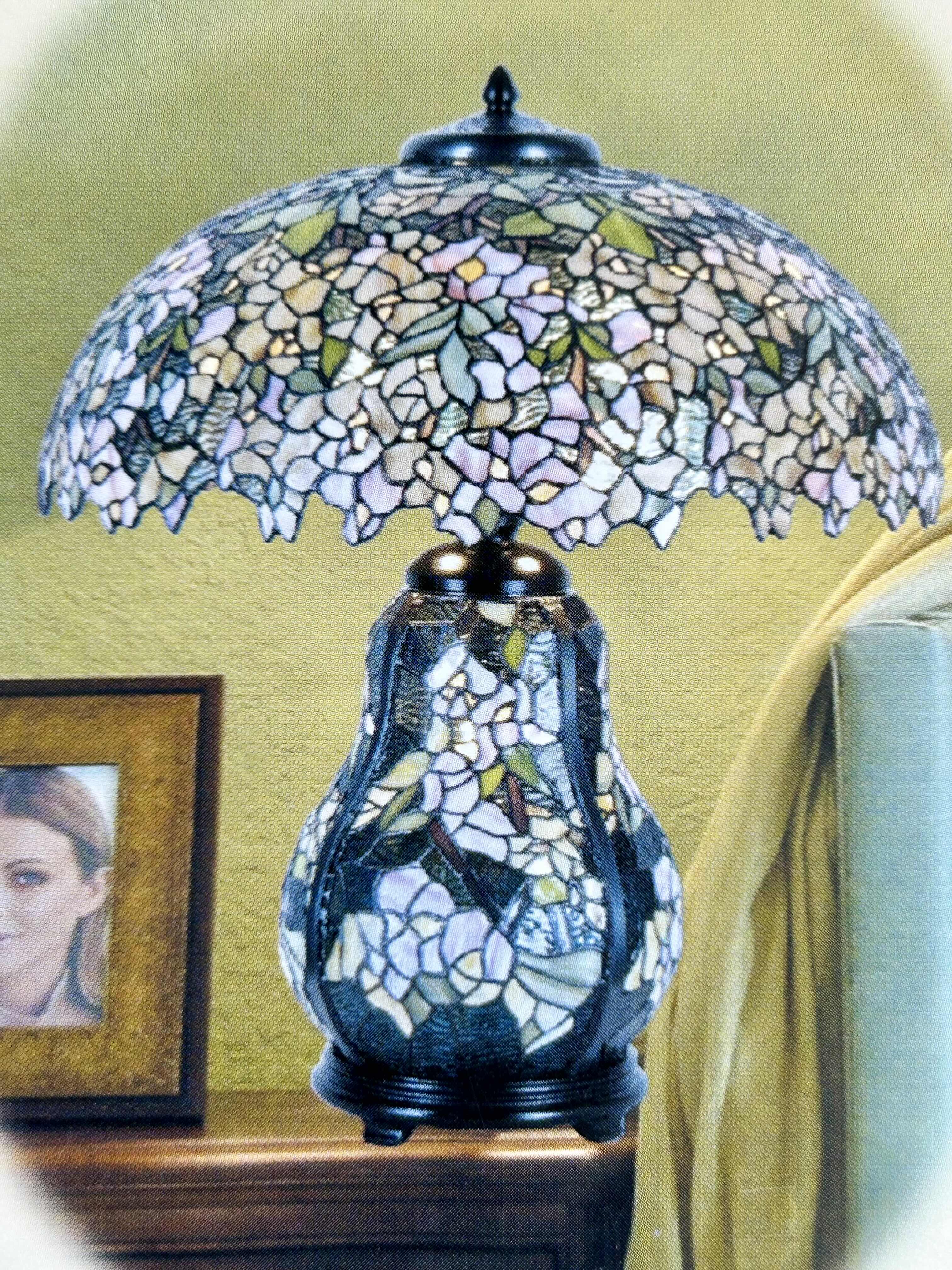 Photo 1 of BRAND NEW "WISTERIA GARDEN" TIFFANY TABLE LAMP W ILLUMINATED BASE H21"