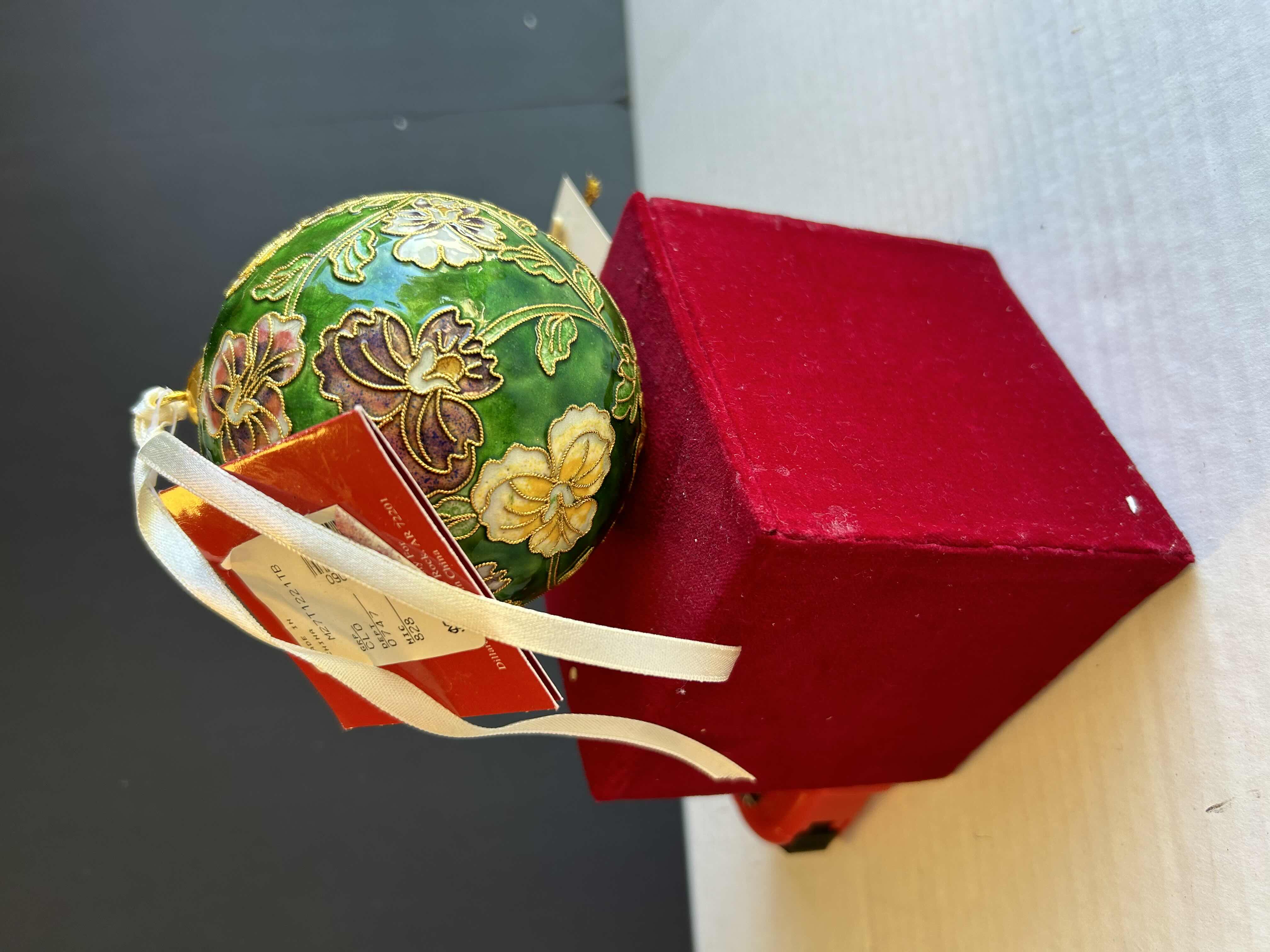 Photo 2 of NEW CLOISONNÉ CHRISTMAS BALL ORNAMENT 
