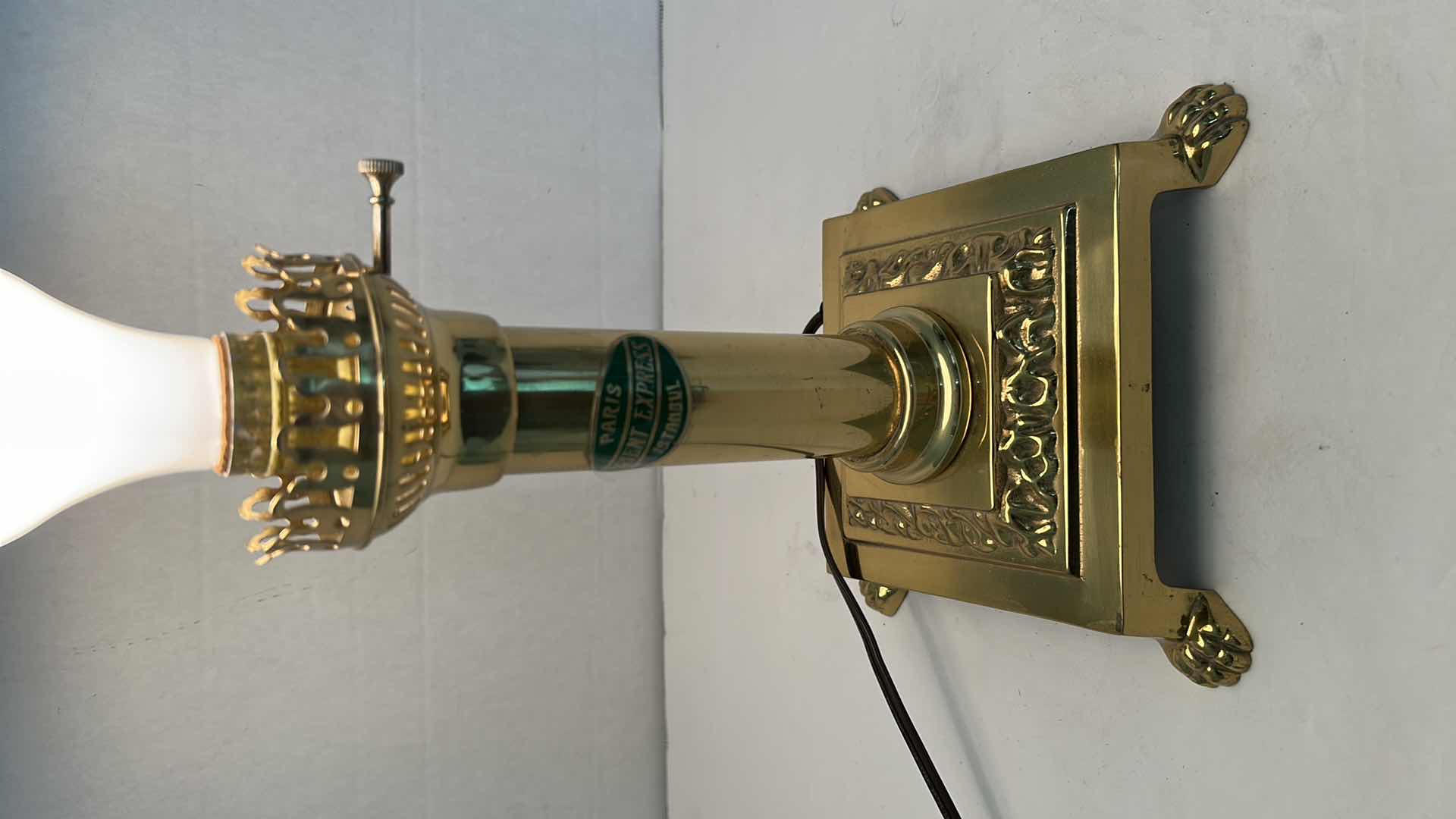 Photo 5 of VINTAGE BRASS PARIS ORIENT EXPRESS ISTANBUL TABLE LAMP H20"