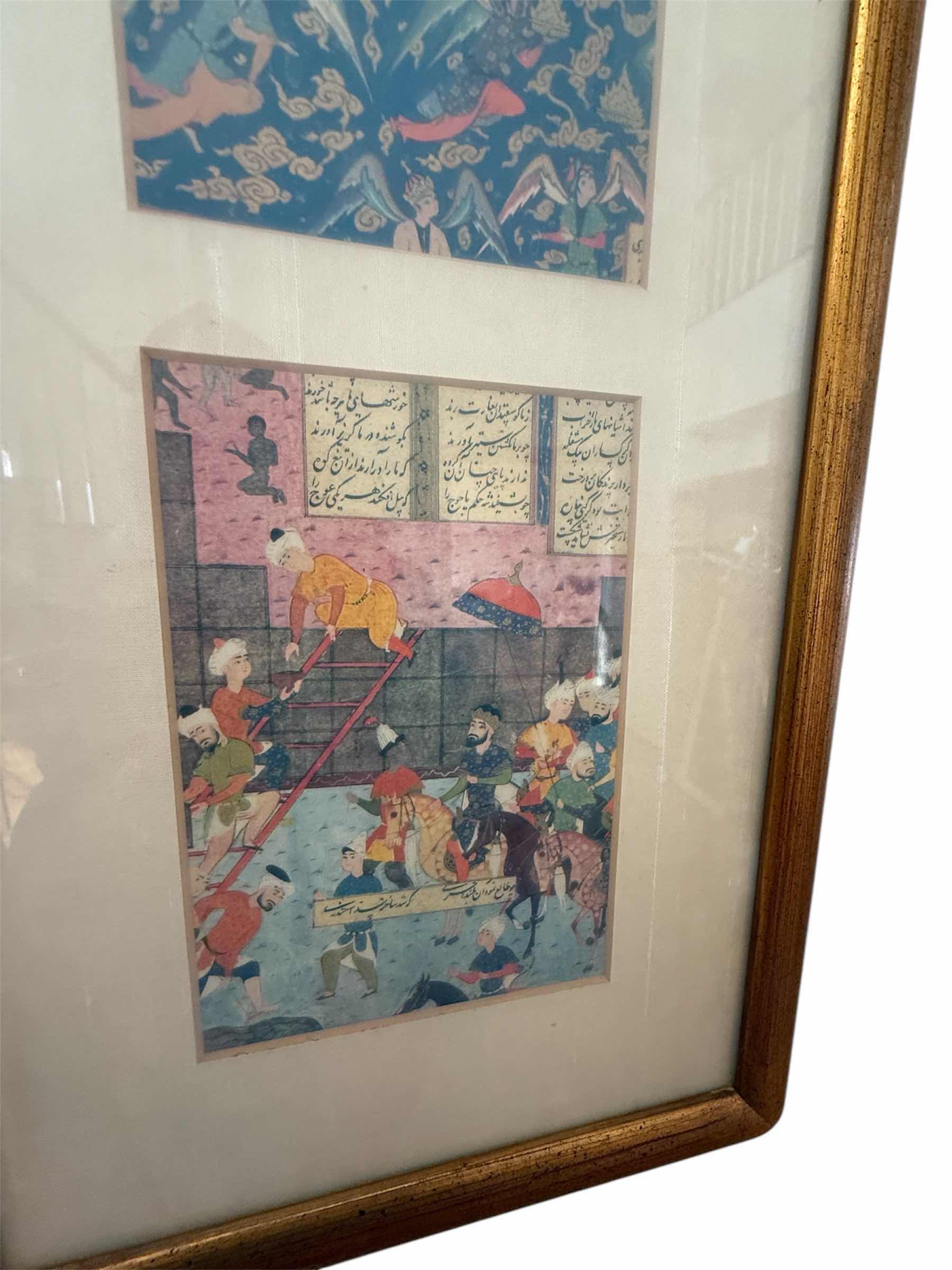 Photo 4 of OAK FRAMED PERSIAN PALACE SCENES ARTWORK 9” x 32”