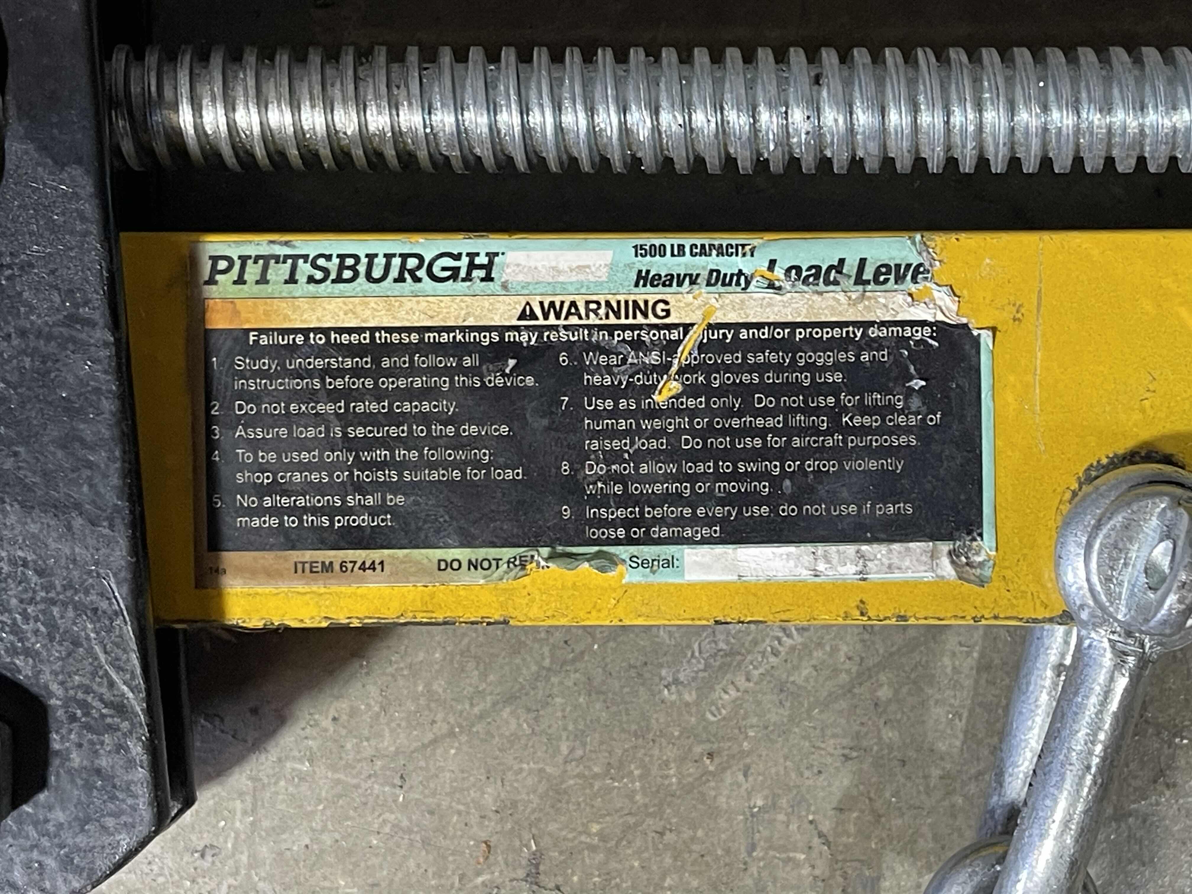 Photo 4 of PITTSBURGH HEADY DUTY LOAD LEVEL MSRP $40