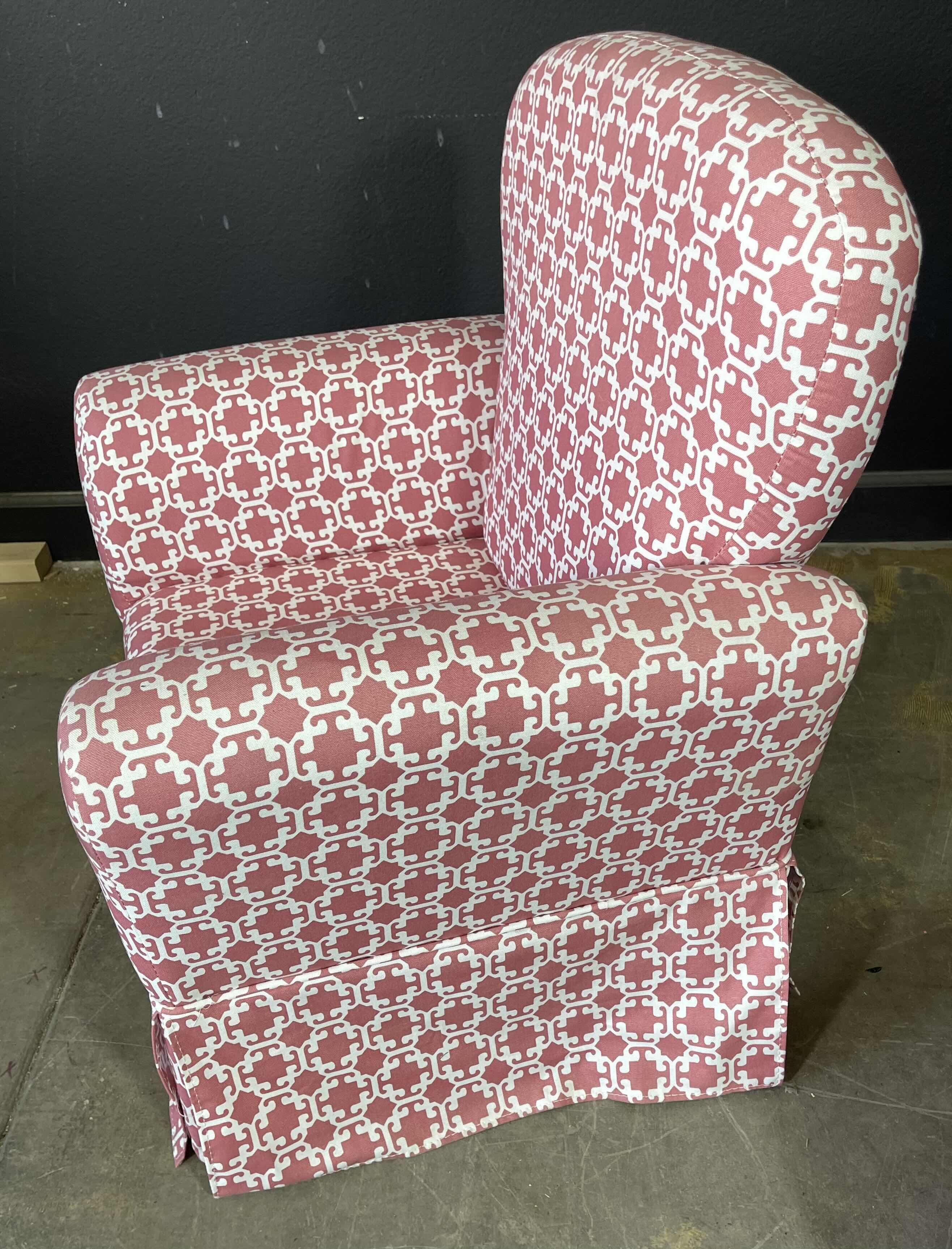 Photo 5 of CHILD’S PINK UPHOLSTERED CHAIR H29” X W24” & OTTOMAN H12” X W13”