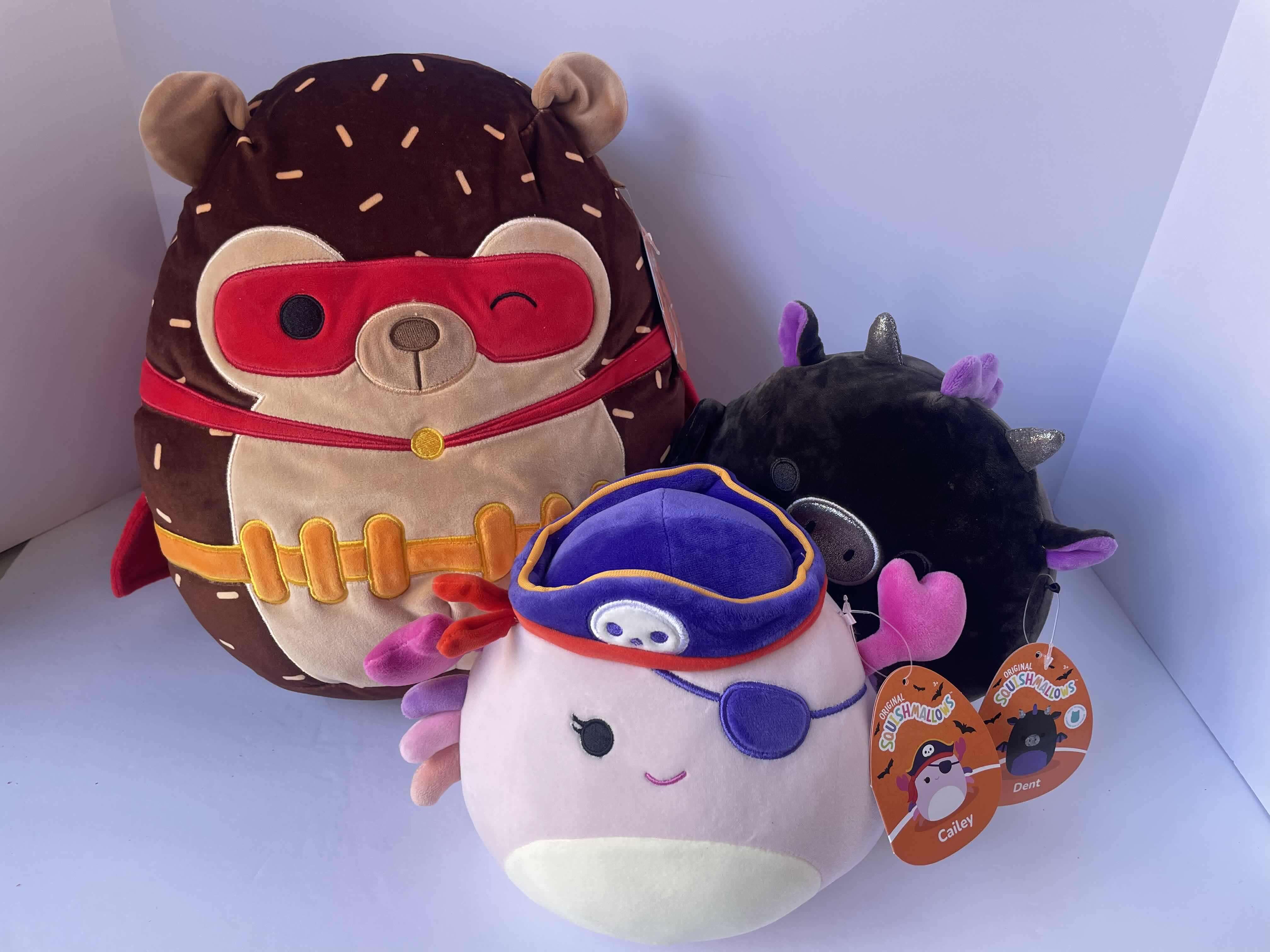 Photo 1 of HALLOWEEN SQUISHMALLOWS (3) - CAILEY H8”,  DENT H8” & HANS H12” NWT