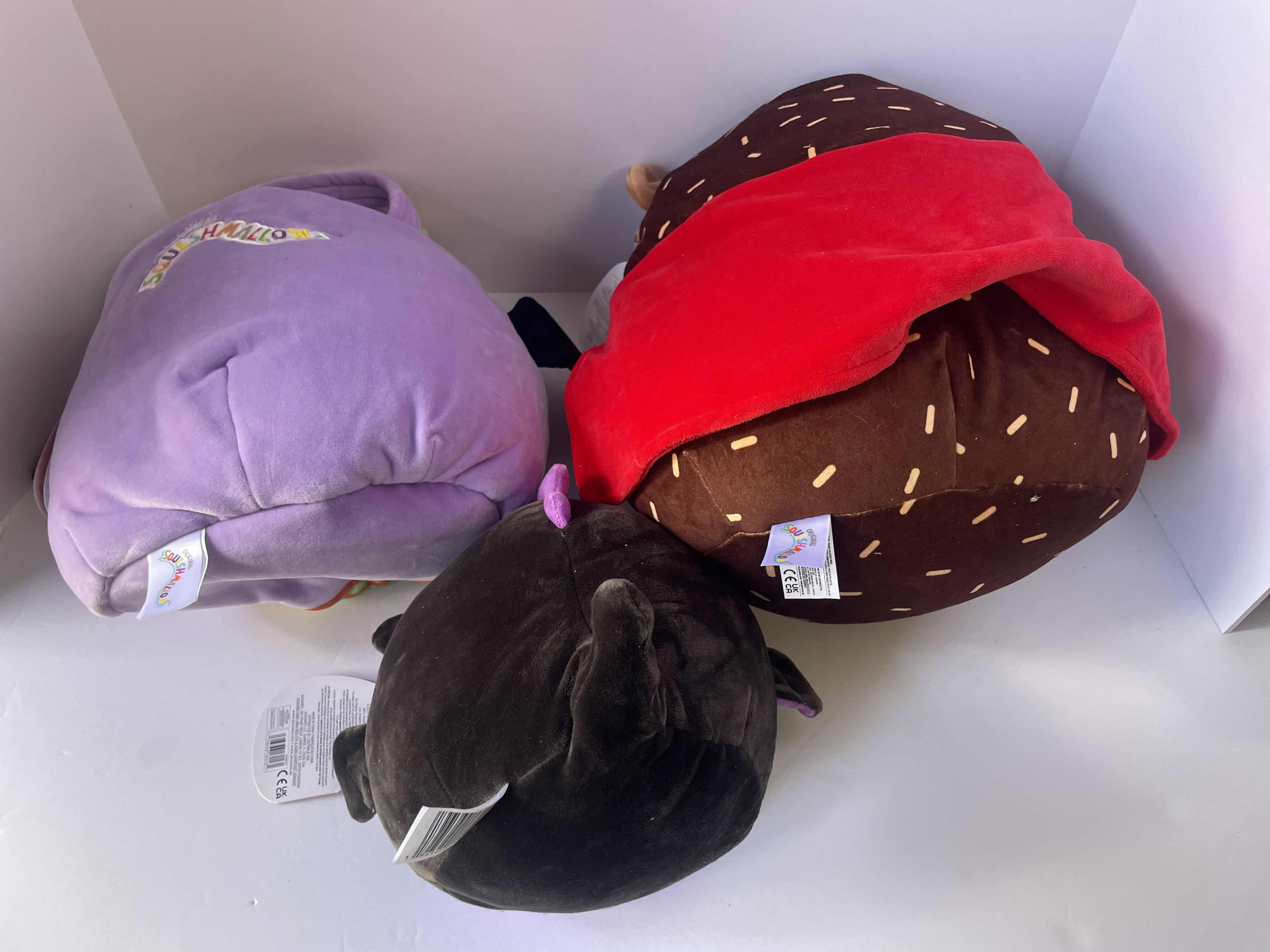 Photo 3 of NWT HALLOWEEN SQUISHMALLOWS (3) - SUPER HERO HANS H12”, DENT H8” & BLAZE TREAT PAIL H10”  