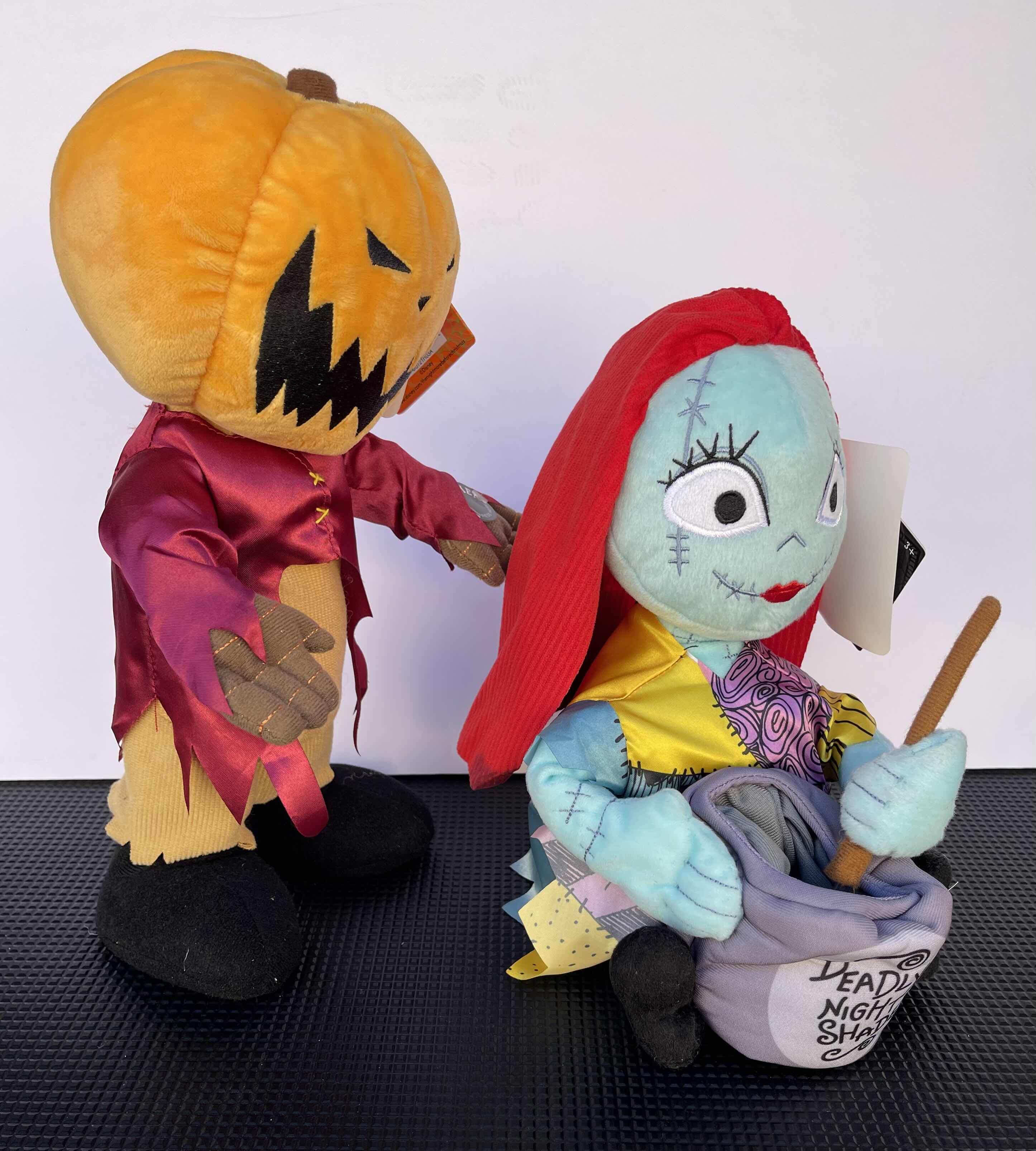 Photo 3 of NWT TIM BURTON’S NIGHTMARE BEFORE CHRISTMAS ANIMATED PLUSHES (2) PUMPKIN KING H13” & SALLY H10” 