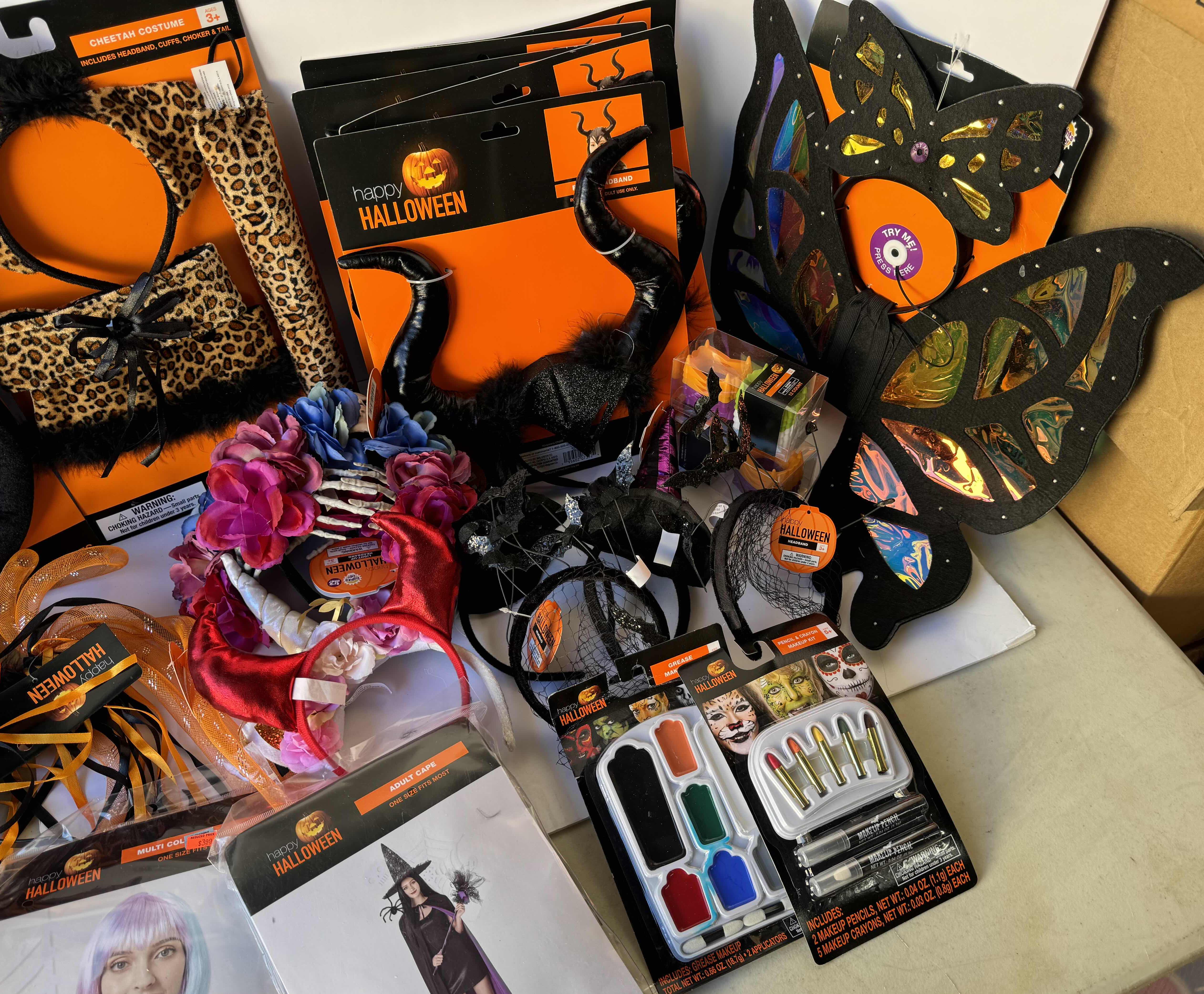 Photo 3 of HALLOWEEN COSTUMES, MASKS, WIGS, HEADBANDS, MAKE-UP AND MORE LARGE ASSORTED LOT - READY FOR HALLOWEEN