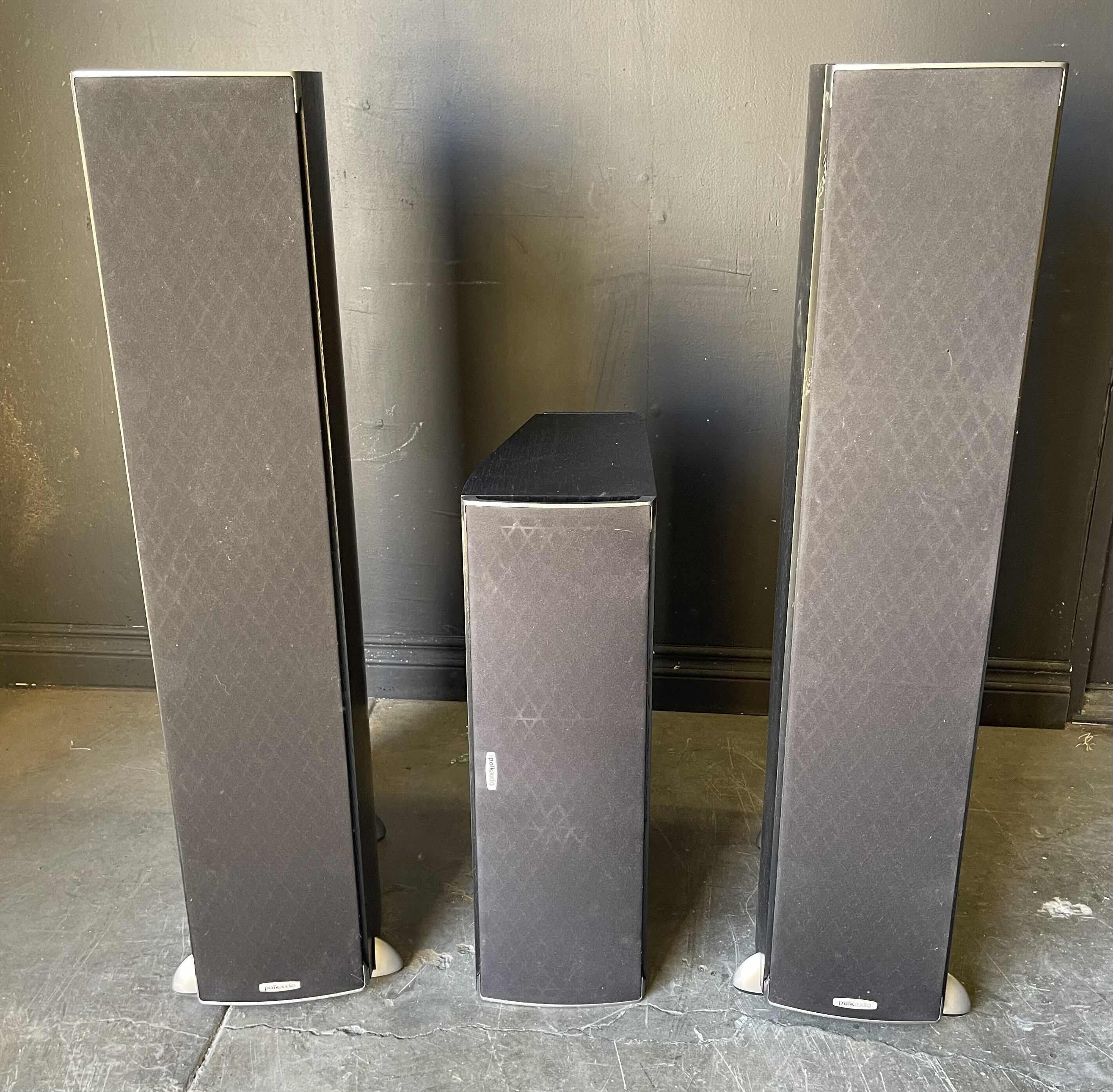 Photo 1 of POLK AUDIO 2 PIECE FLOOR SPEAKER 39” & POWER PORT SPEAKER 24”