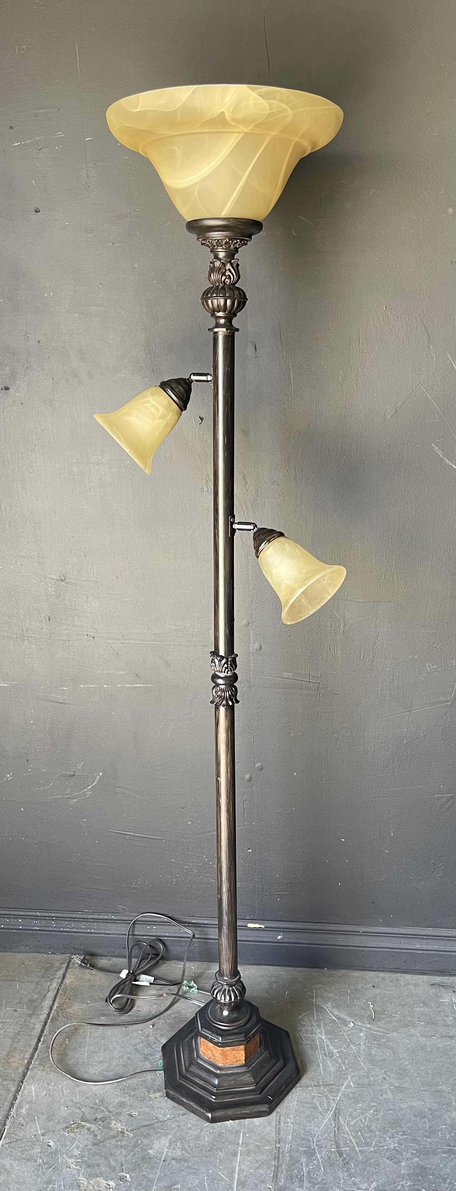 Photo 1 of KATHY IRELAND SONNET INDUSTRIAL VINTAGE TREE TORCHIERE FLOOR LAMP STANDING 72" MSRP $250