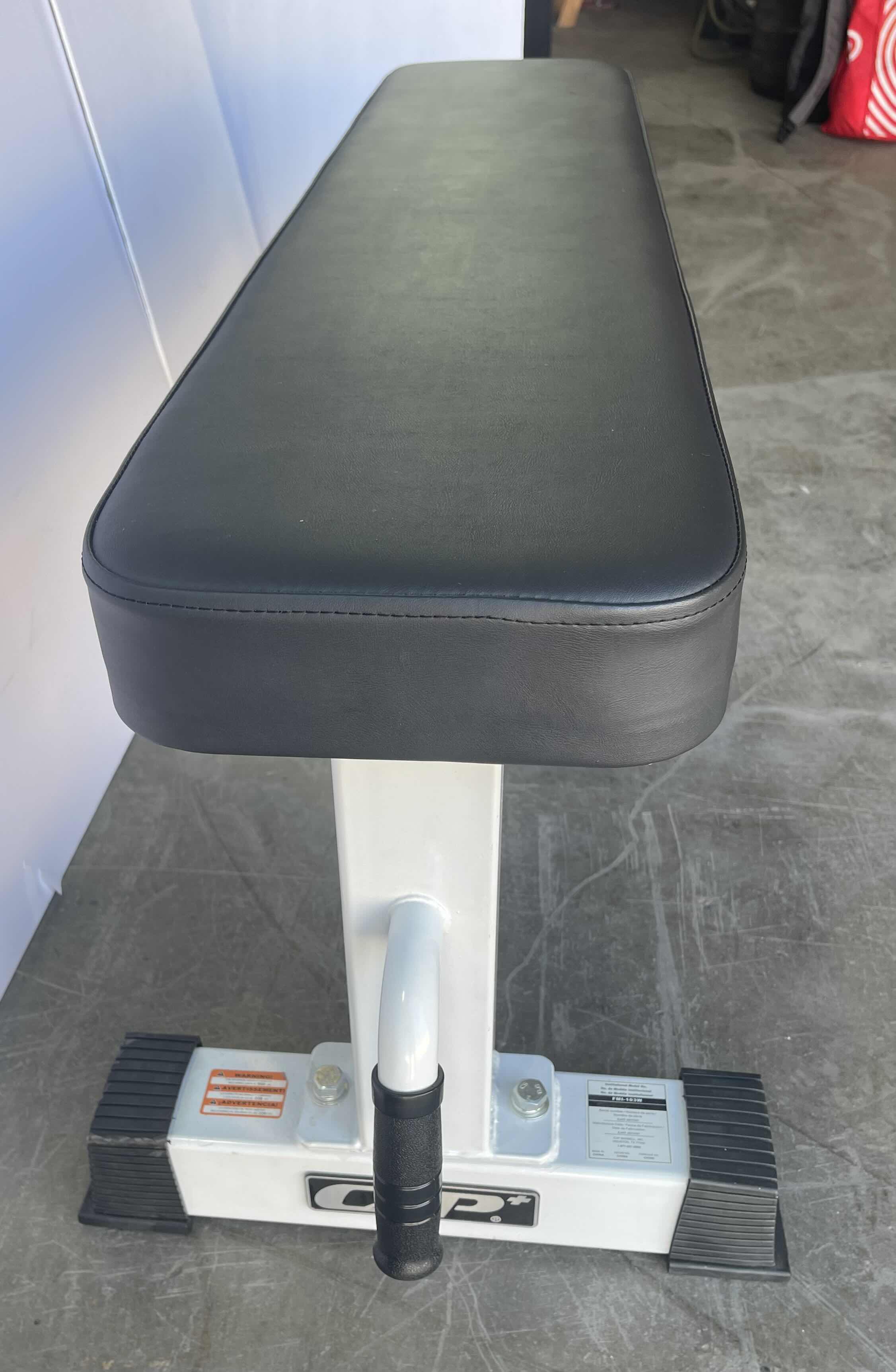 Photo 2 of CAP+ COMMERCIAL GRADE  UTILITY WEIGHT BENCH WITH WHEELS WHITE MSRP $200