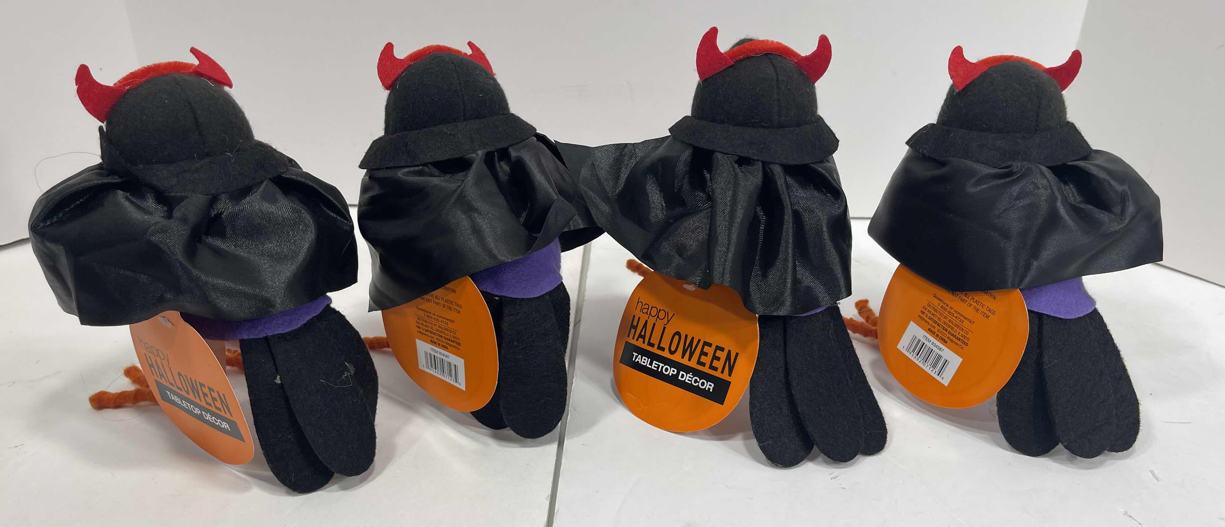 Photo 4 of HALLOWEEN TABLETOP DECOR - 7” FELT DEVIL BOO BIRD (4) NWT