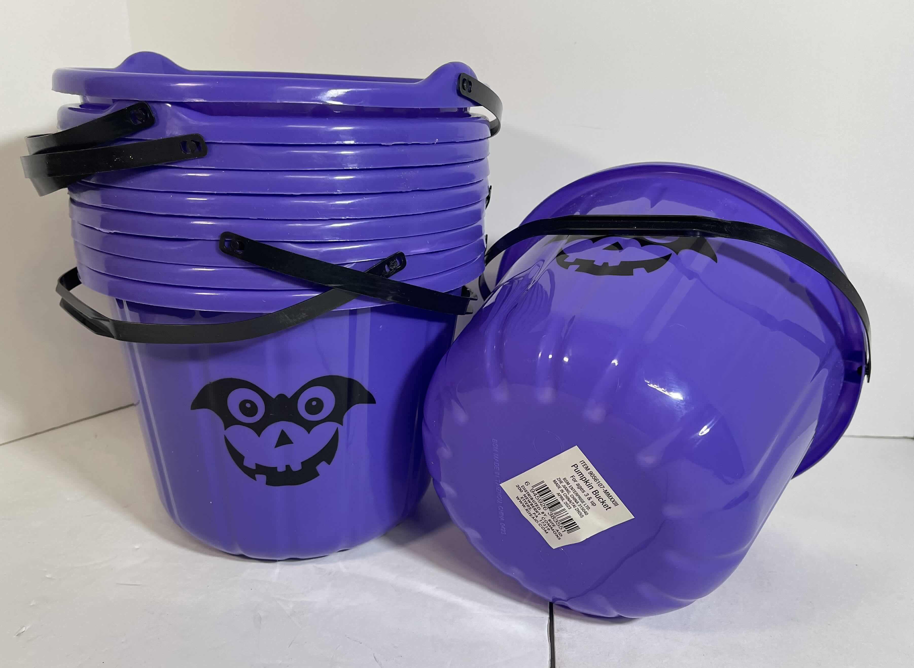 Photo 2 of PURPLE 7” PLASTIC TRICK-OR-TREAT BUCKETS (10) NEW