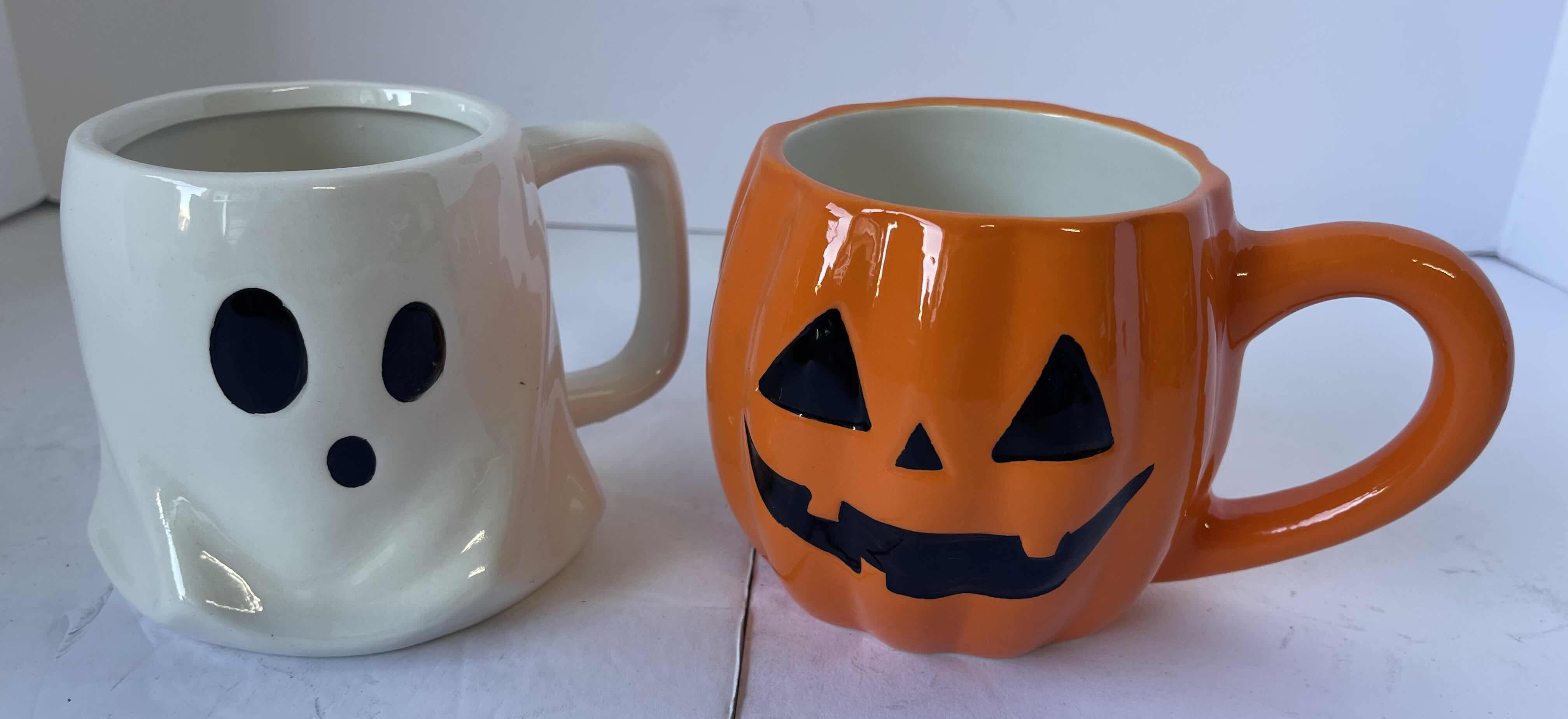 Photo 1 of CERAMIC HALLOWEEN MUGS - GHOST & PUMPKIN