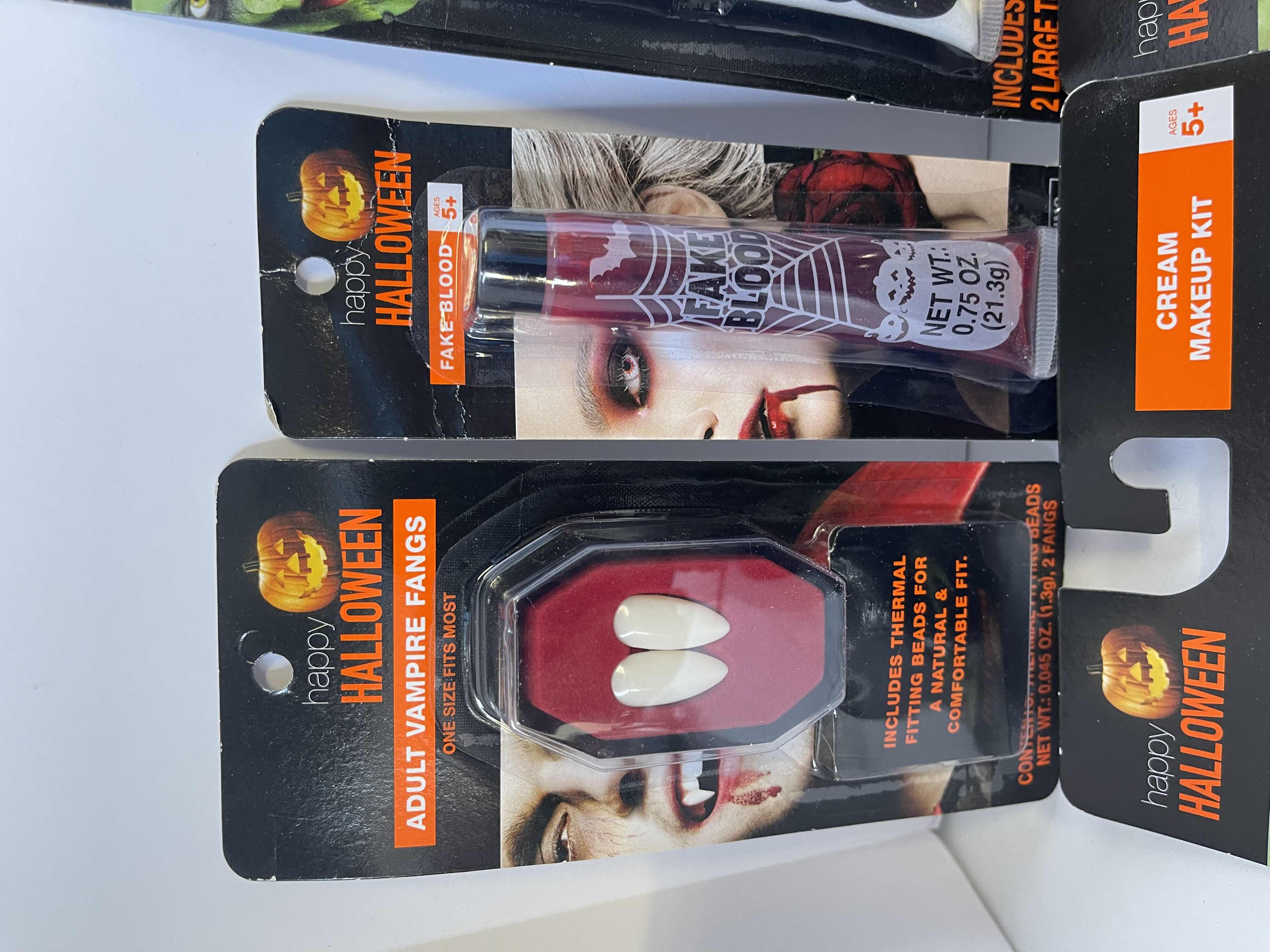 Photo 4 of LARGE HALLOWEEN MAKE UP LOT - GREASE MAKE UP KIT (4), CREAM MAKE UP KIT (7), ADULT VAMPIRE FANGS & FAKE BLOOD