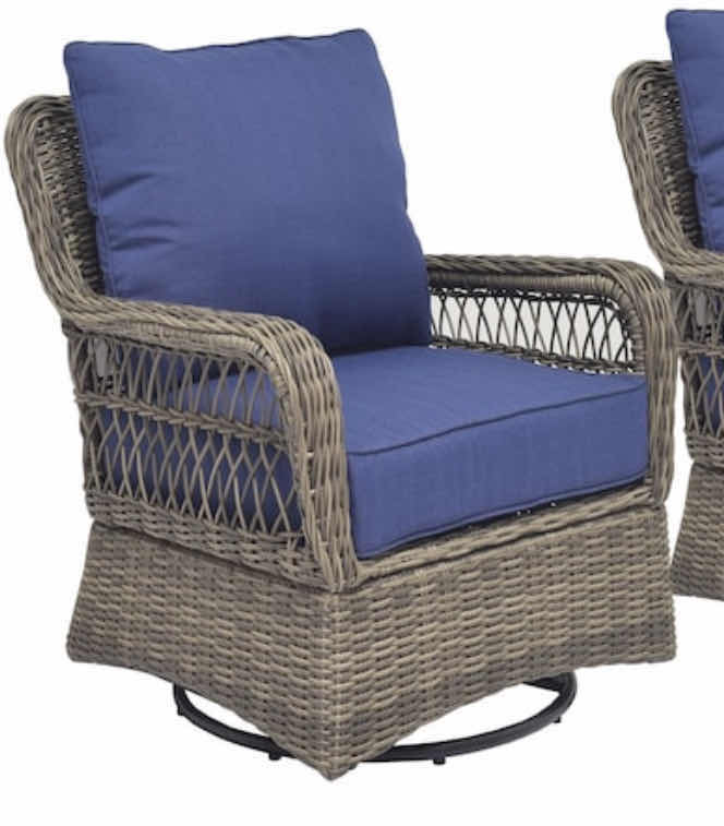 Photo 5 of ALAN + ROTH 2-PIECE BLUE CANVAS DEEP SEAT PATIO CUSHION (TOP - 21” X 25” X H6” “, BOTTOM 25” X 25” X H6”)