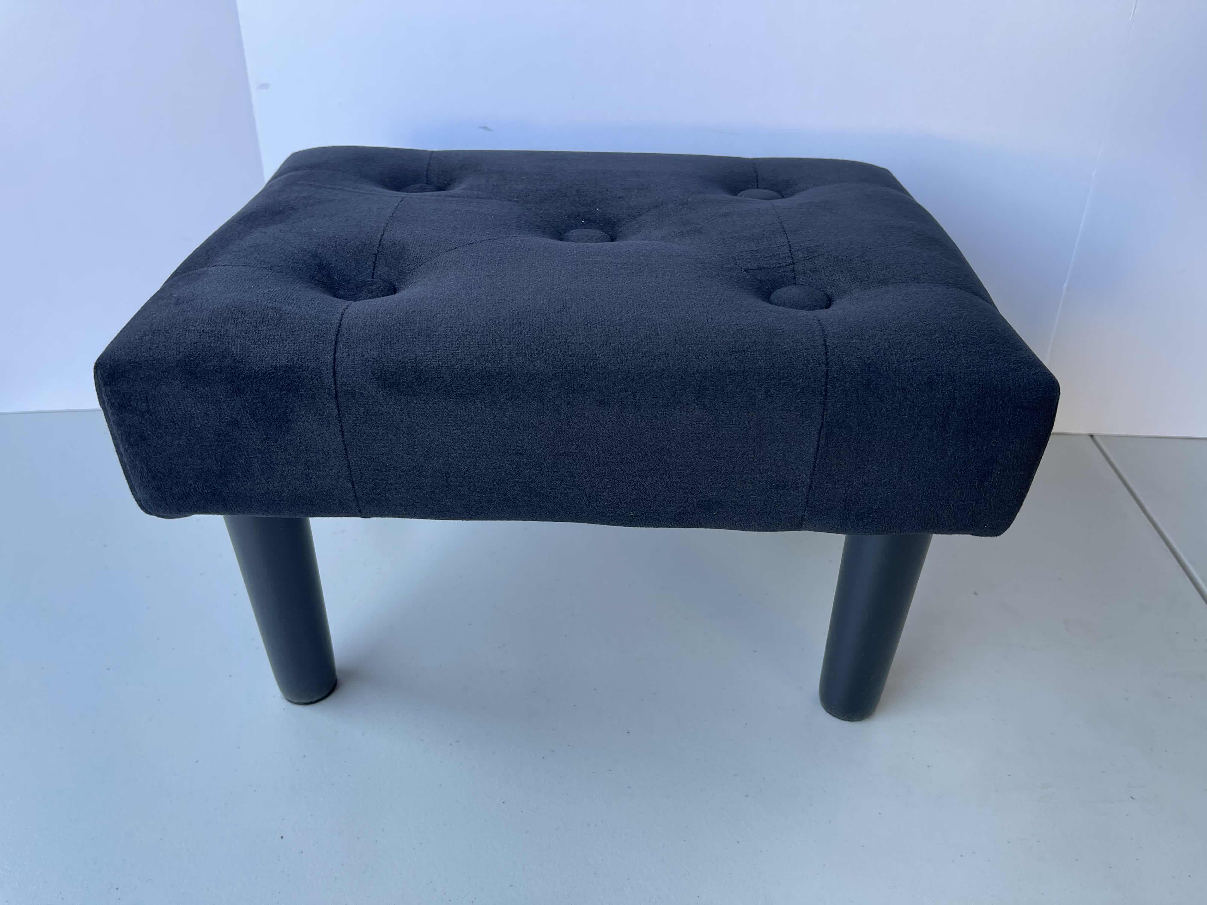 Photo 1 of HOUCHICS SMALL SOFT BLACK VELVET FOOTSTOOL (15.5” X 11” X H9.5”) 