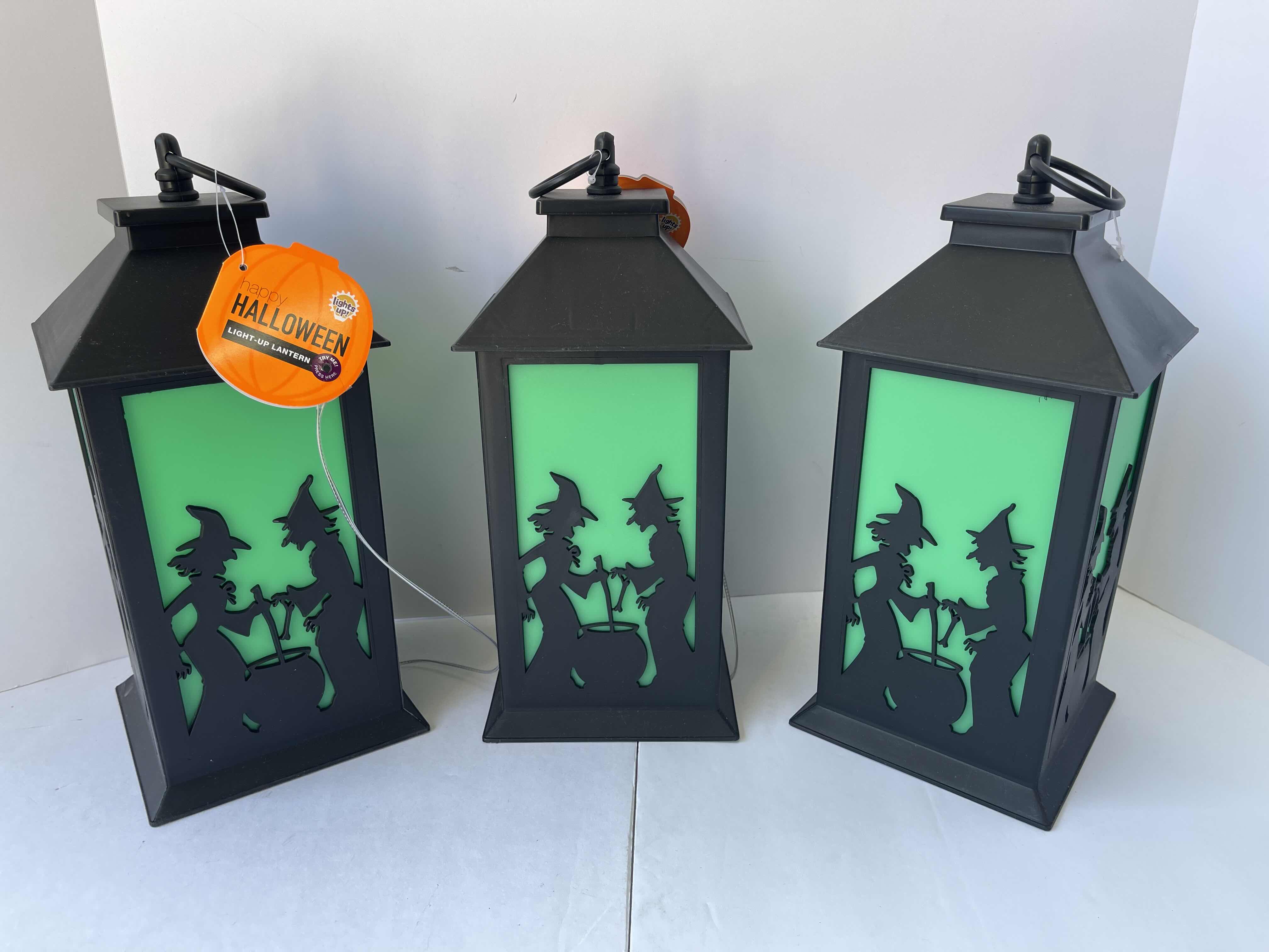 Photo 1 of BREWING WITCHES 12” LIGHT-UP PLASTIC LANTERNS (3) NWT