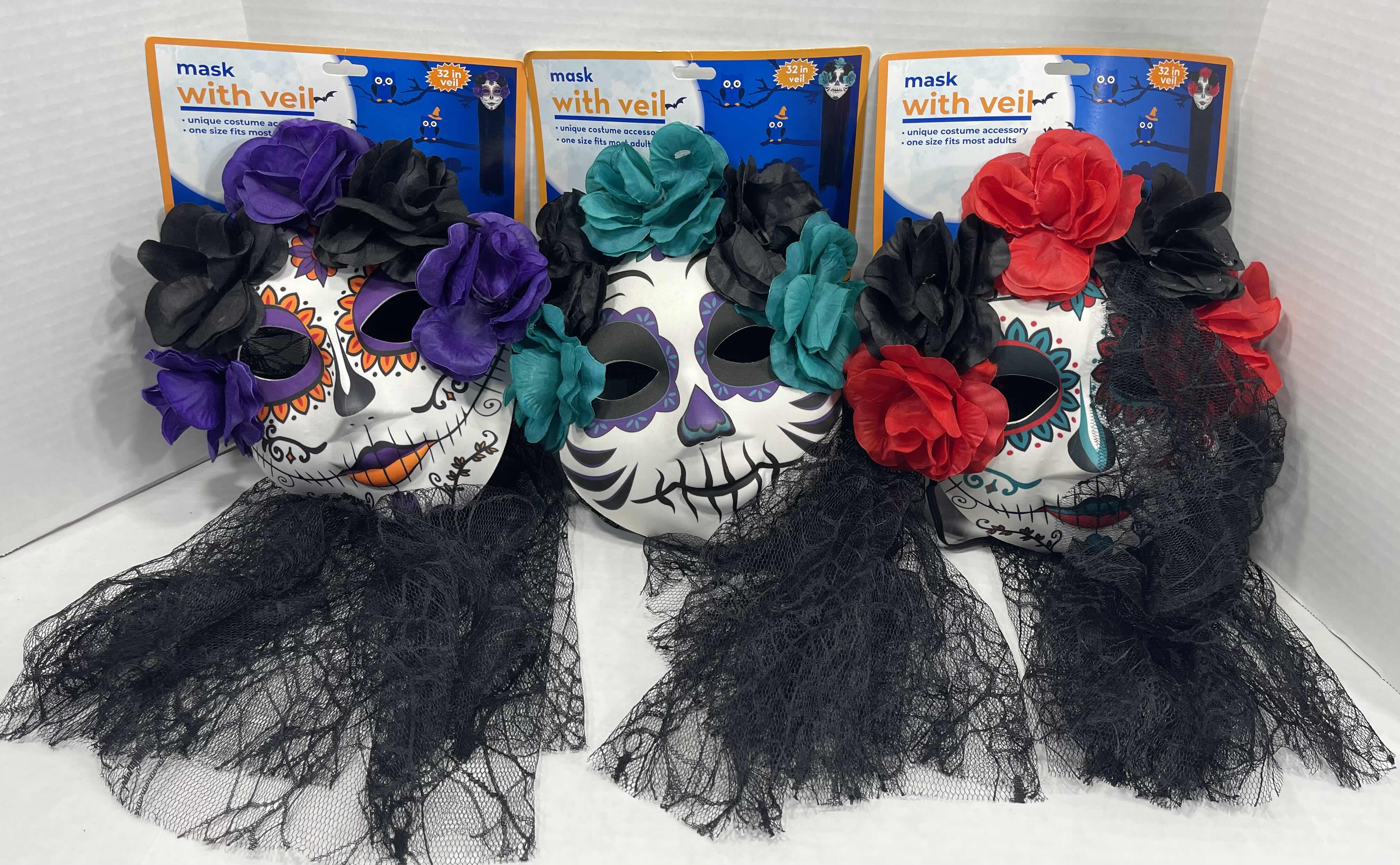 Photo 1 of HALLOWEEN FLOWER MASK WITH 32” VEIL (3) 