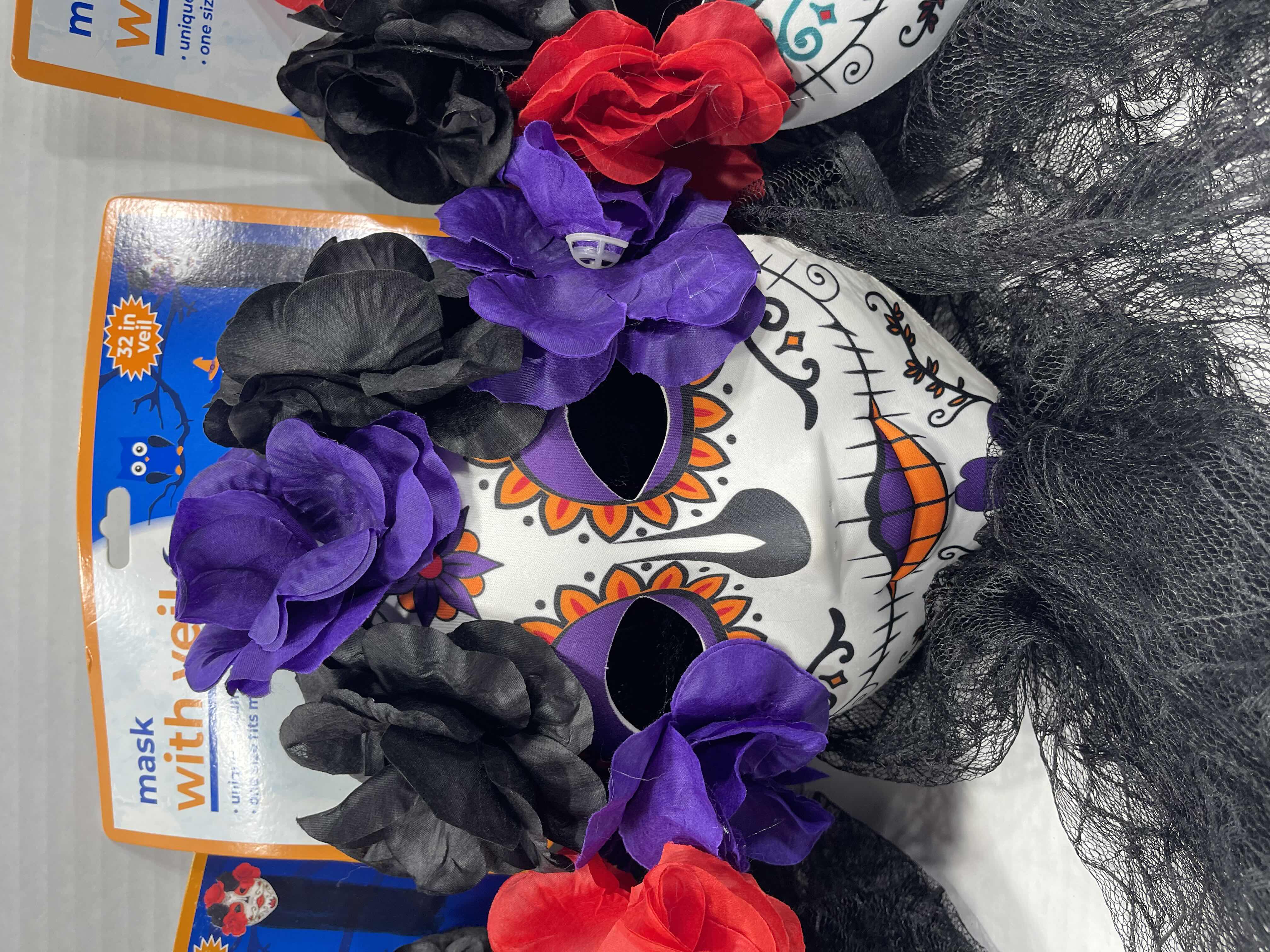 Photo 3 of HALLOWEEN FLOWER MASK WITH 32” VEIL (3) MSRP $60