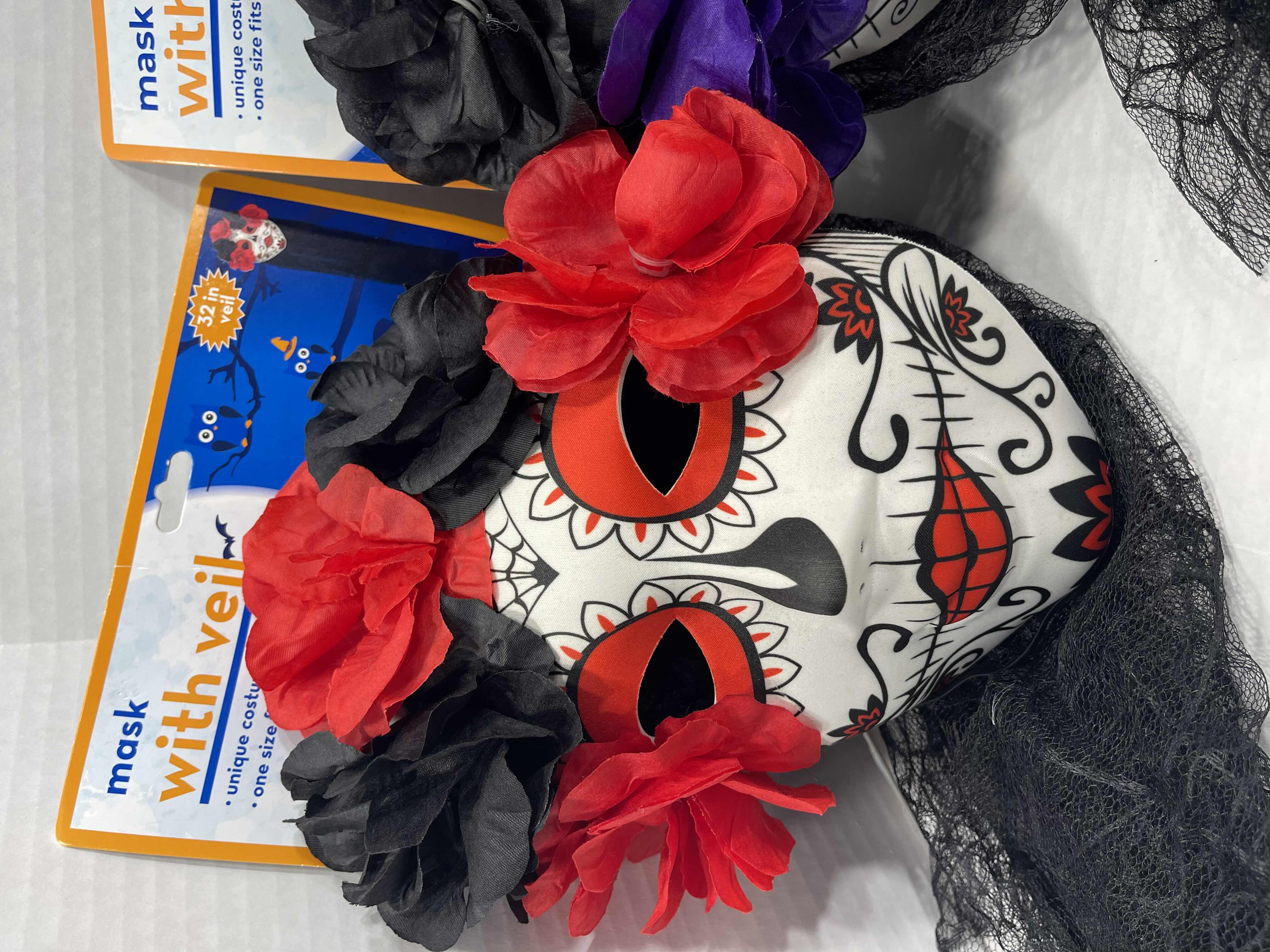 Photo 2 of HALLOWEEN FLOWER MASK WITH 32” VEIL (3) MSRP $60