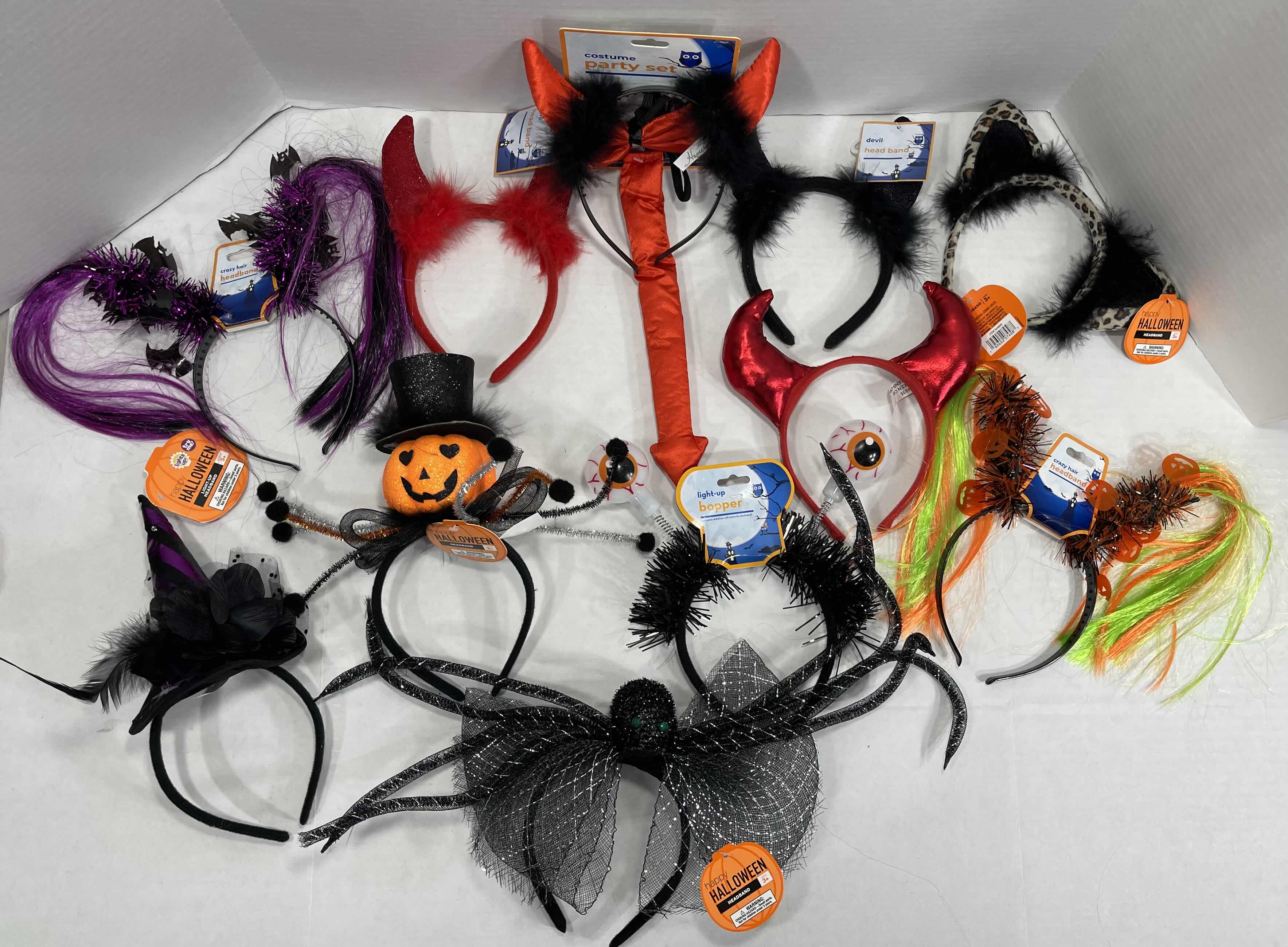 Photo 1 of HALLOWEEN CRAZY HEADBANDS LOT OF (11) INCLUDING TWO LIGHT-UP HEADBANDS