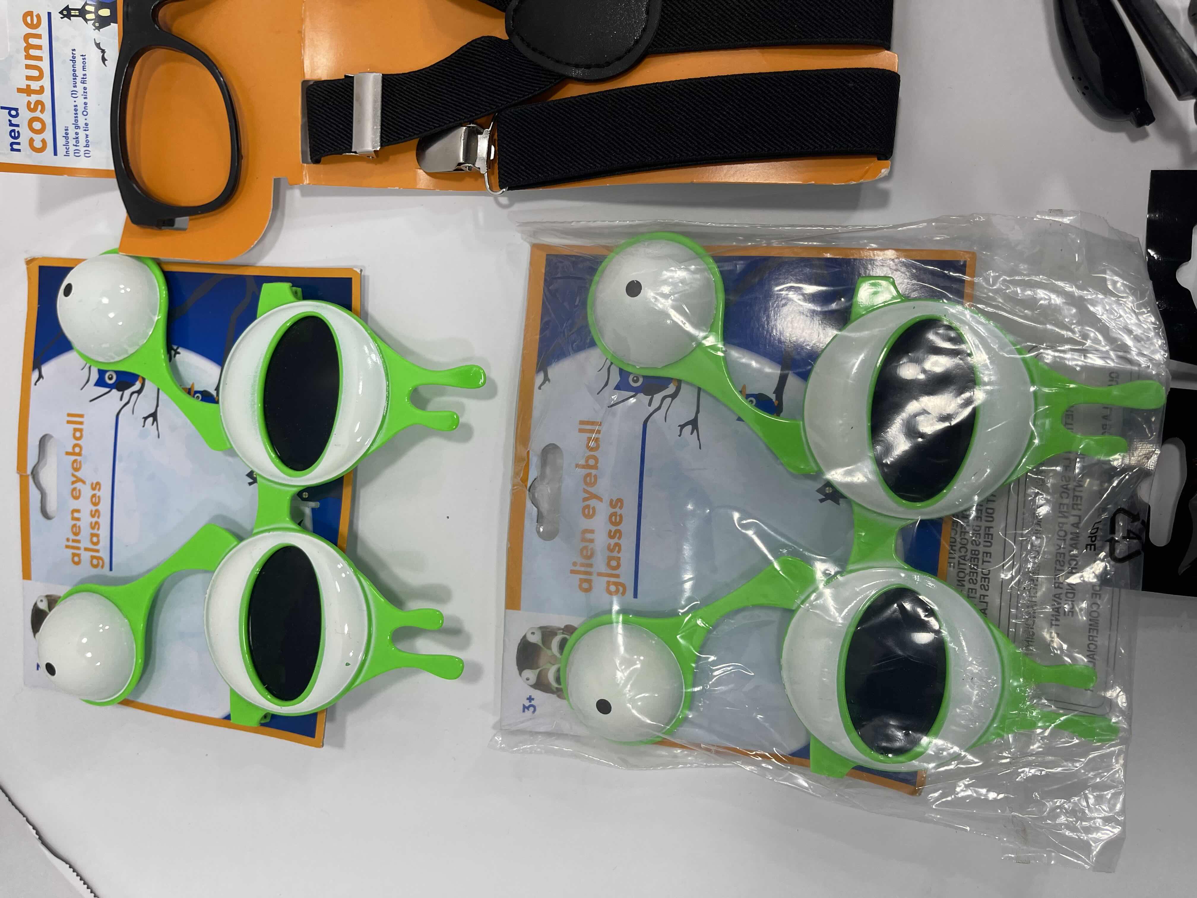 Photo 3 of HALLOWEEN COSTUME GLASSES ASSORTMENT WITH GLOW STICKS MSRP $50