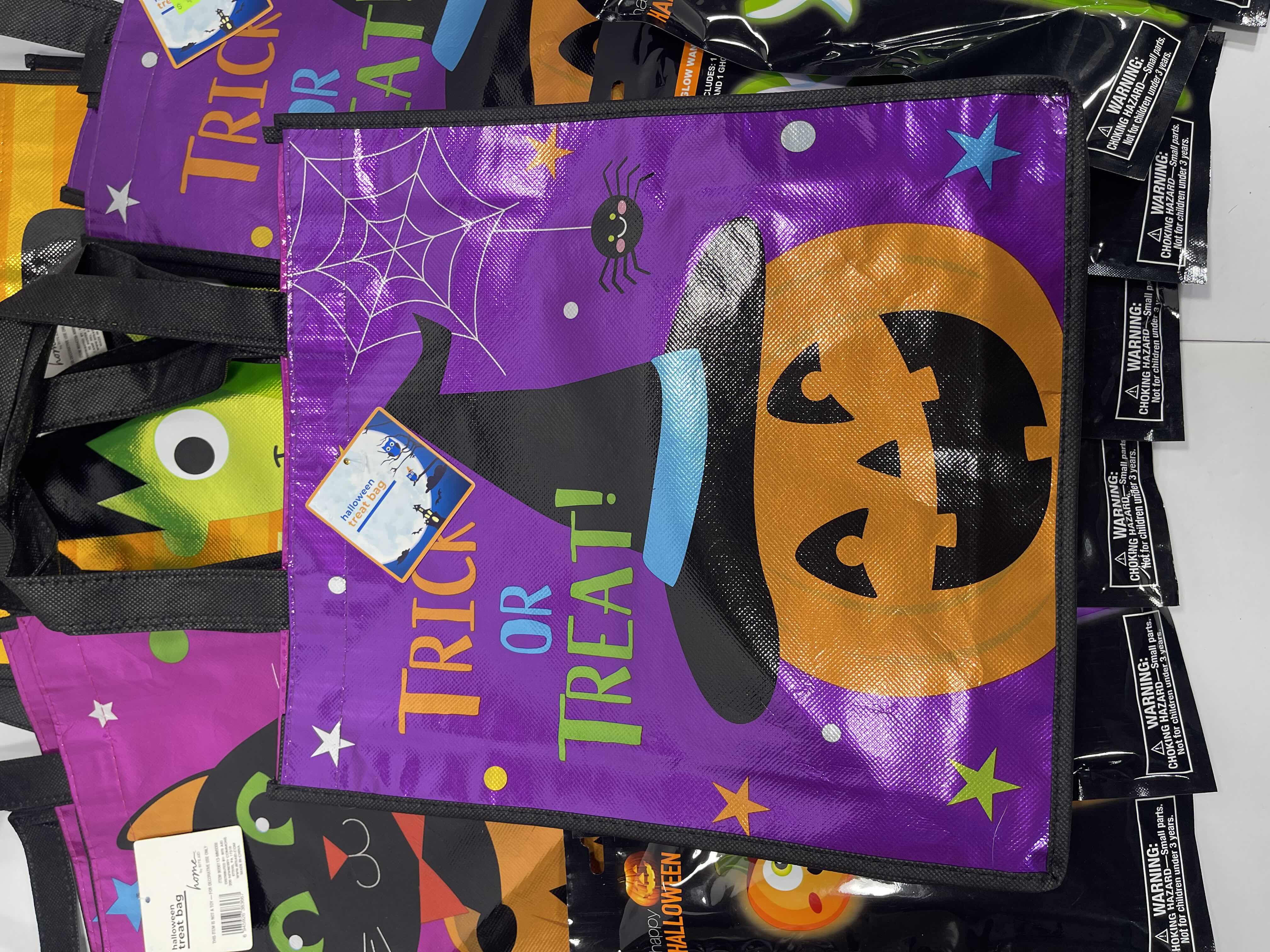 Photo 3 of HALLOWEEN TREAT BAGS 13” (3) OF EACH STYLE - 9 TOTAL AND GLOW WANDS (9) MSRP $60