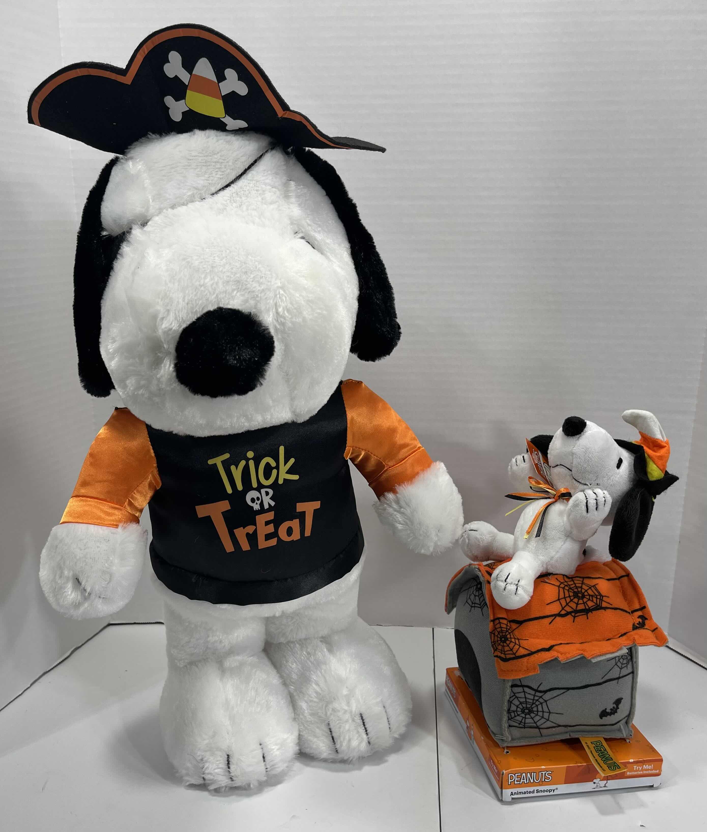 Photo 1 of PEANUTS PIRATE TRICK OR TREAT SNOOPY STANDING PLUSH H24” & ANIMATED SNOOPY ON DOGHOUSE 