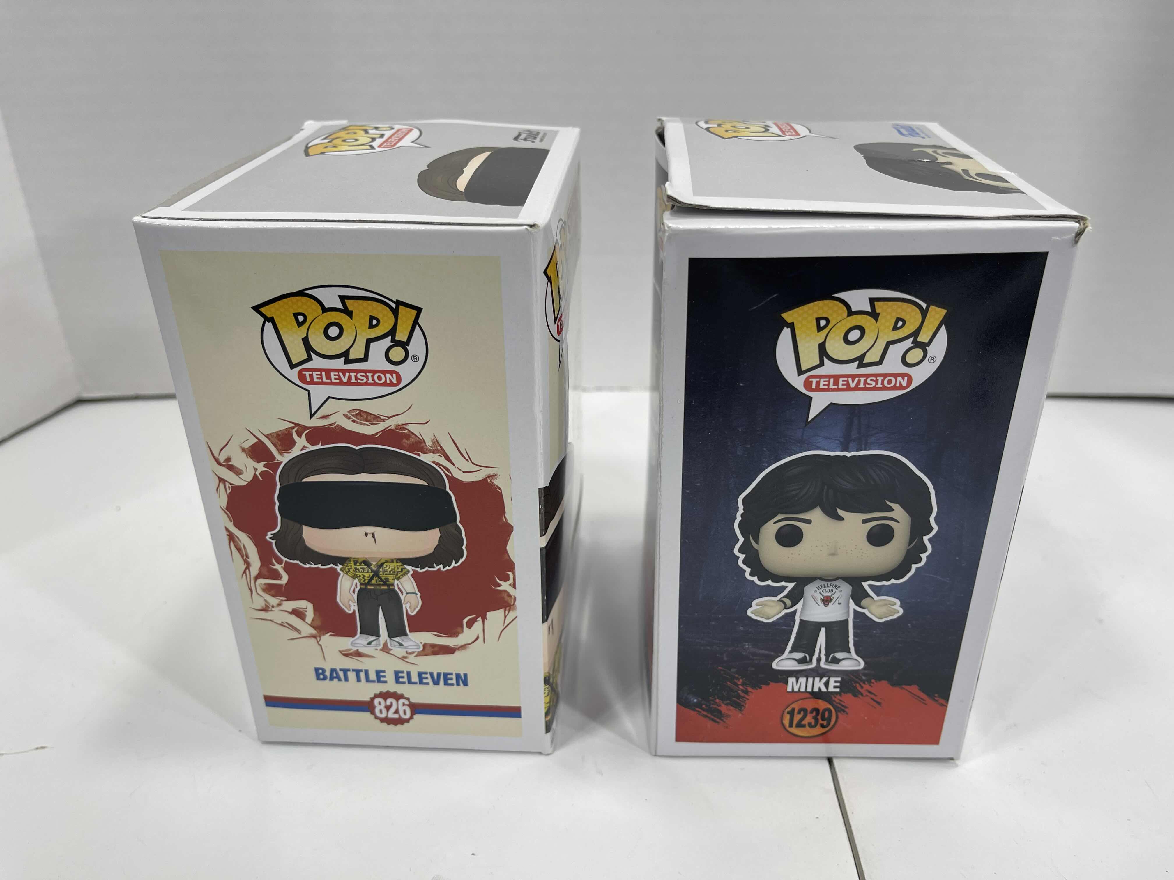 Photo 4 of FUNKO POPS (2) - STRANGER THINGS MIKE #1239 & BATTLE ELEVEN #826 NEW