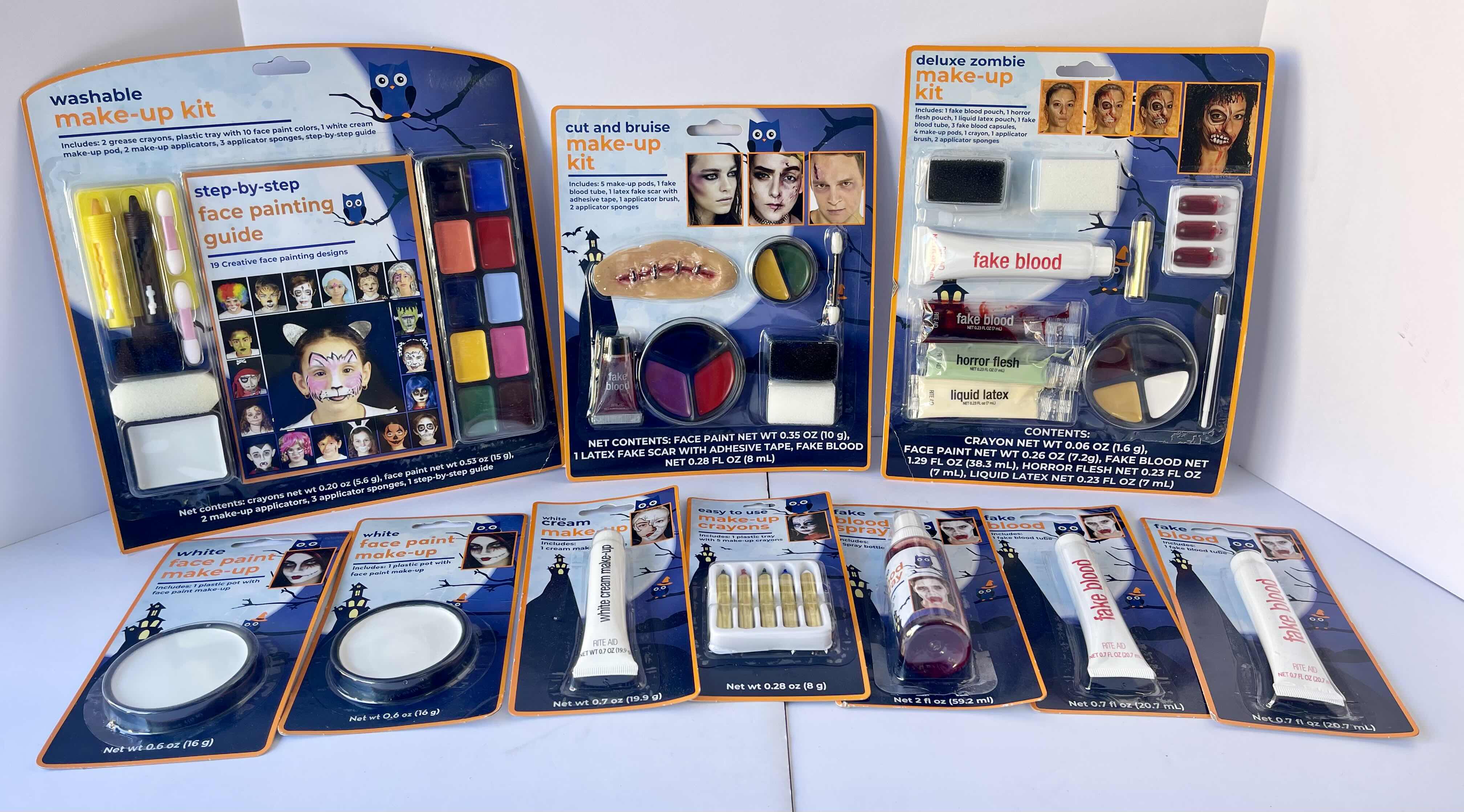 Photo 1 of HALLOWEEN MAKE-UP KITS ASSORTMENT (10 ITEMS) MSRP $40