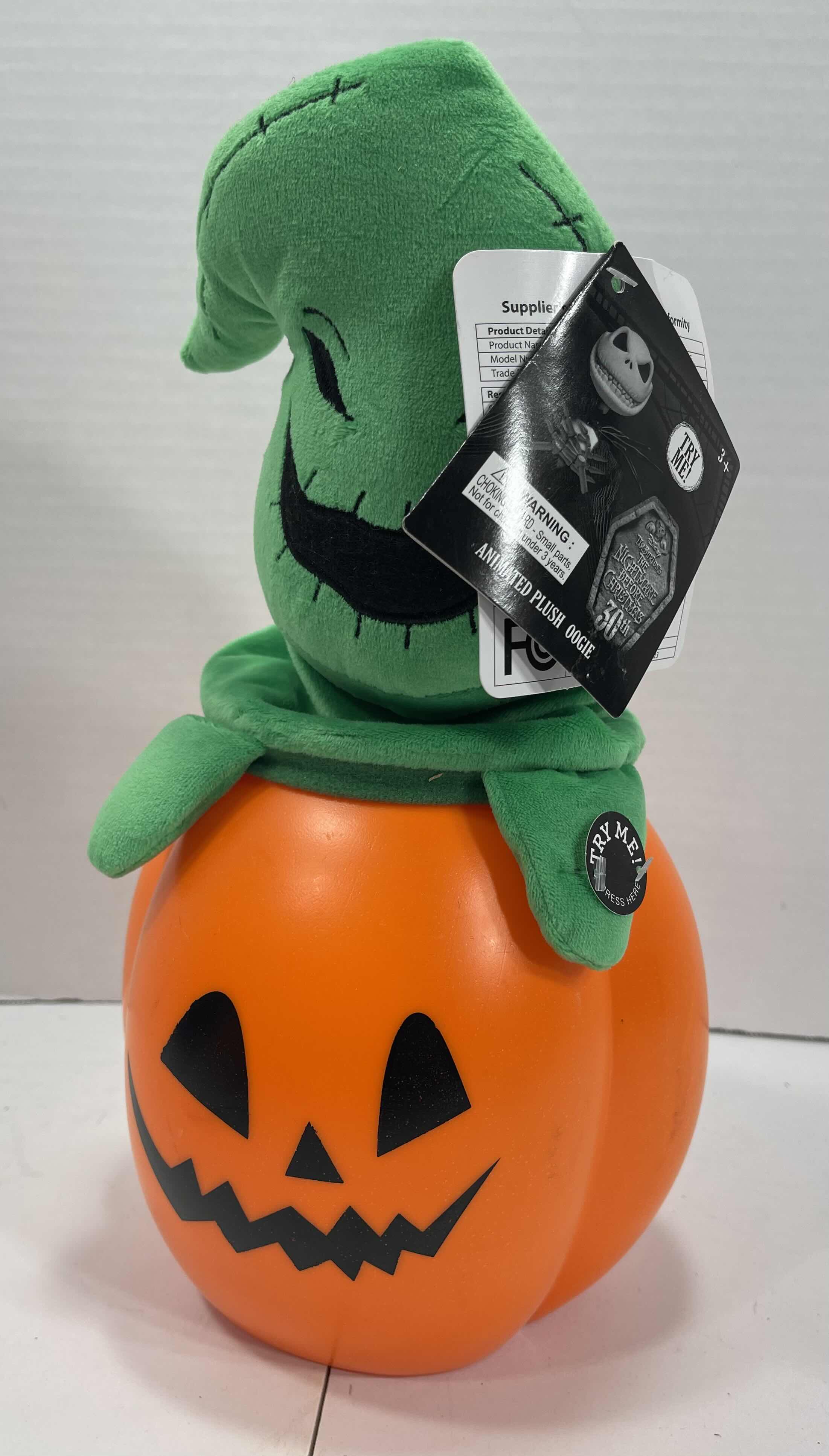 Photo 2 of DISNEY THE NIGHTMARE BEFORE CHRISTMAS ANIMATED PLUSH OOGIE H14” PUMPKIN MSRP $45