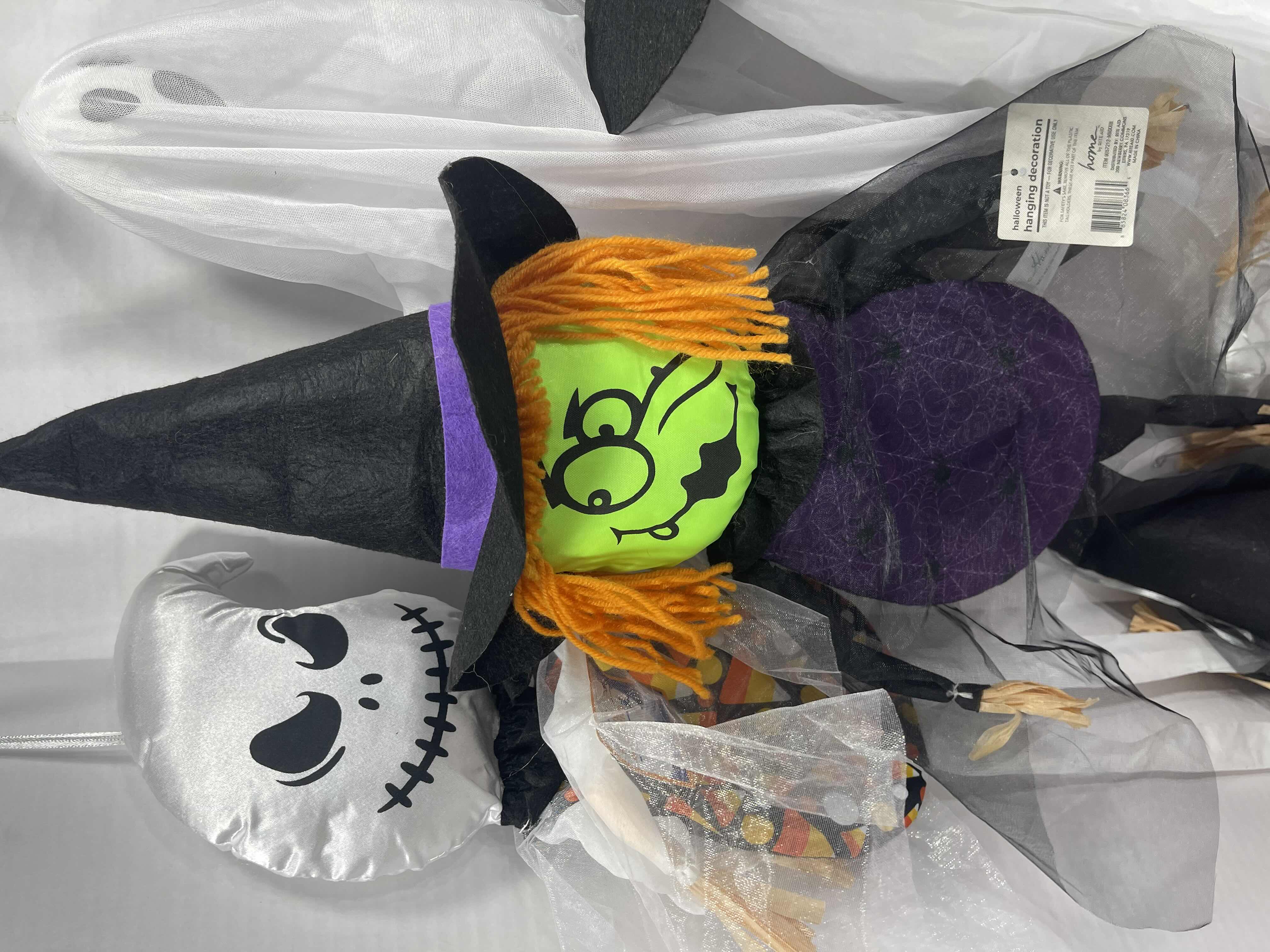 Photo 2 of HALLOWEEN HANGING DECORATIONS LOT (11 ITEMS) - TALK BACK HANGING FIGURE, GHOSTS & WITCHES NWT MSRP $100