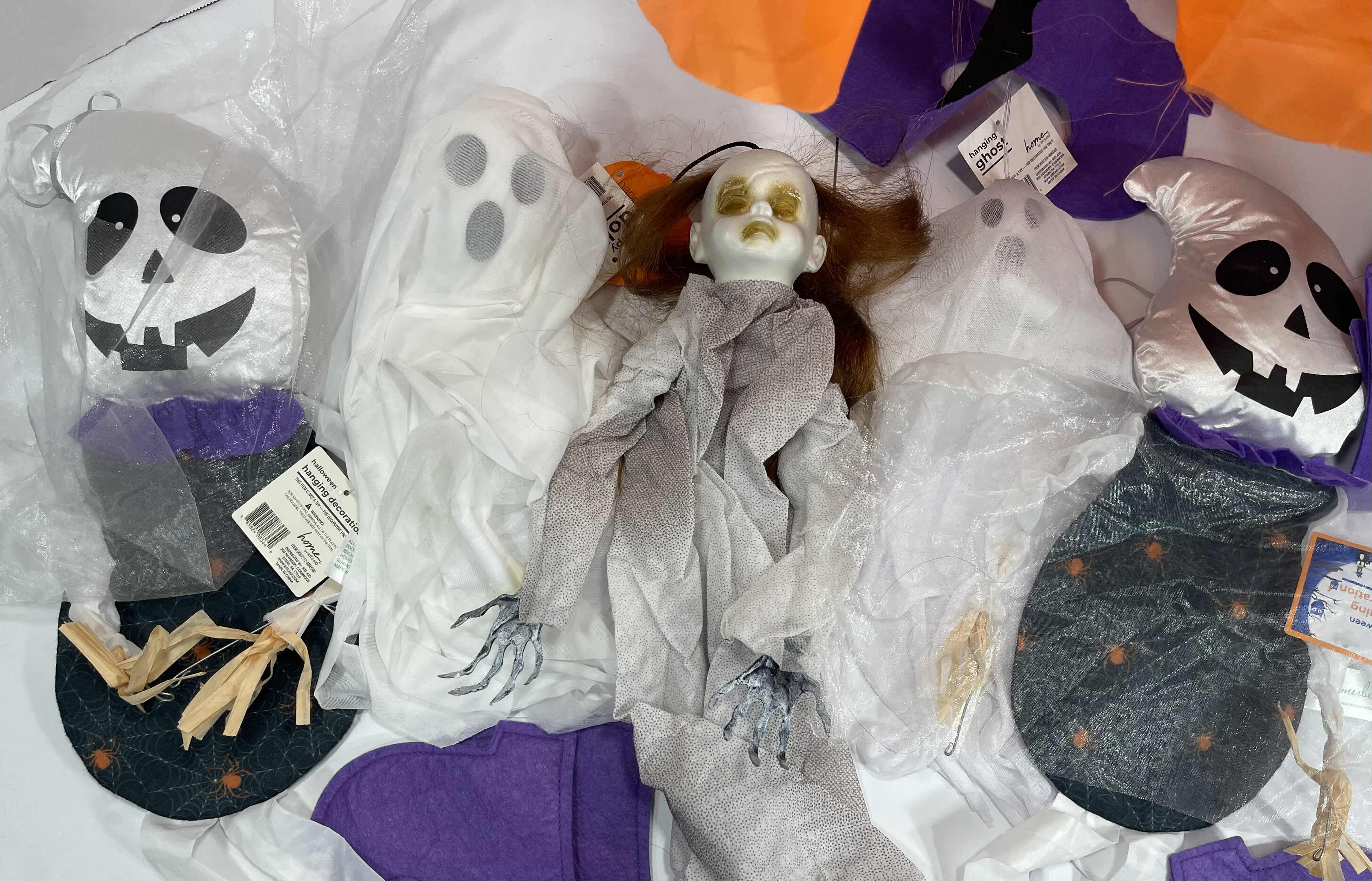 Photo 5 of HALLOWEEN HANGING DECORATIONS LOT (11 ITEMS) - TALK BACK HANGING FIGURE, GHOSTS & GHOULS NWT MSRP $90