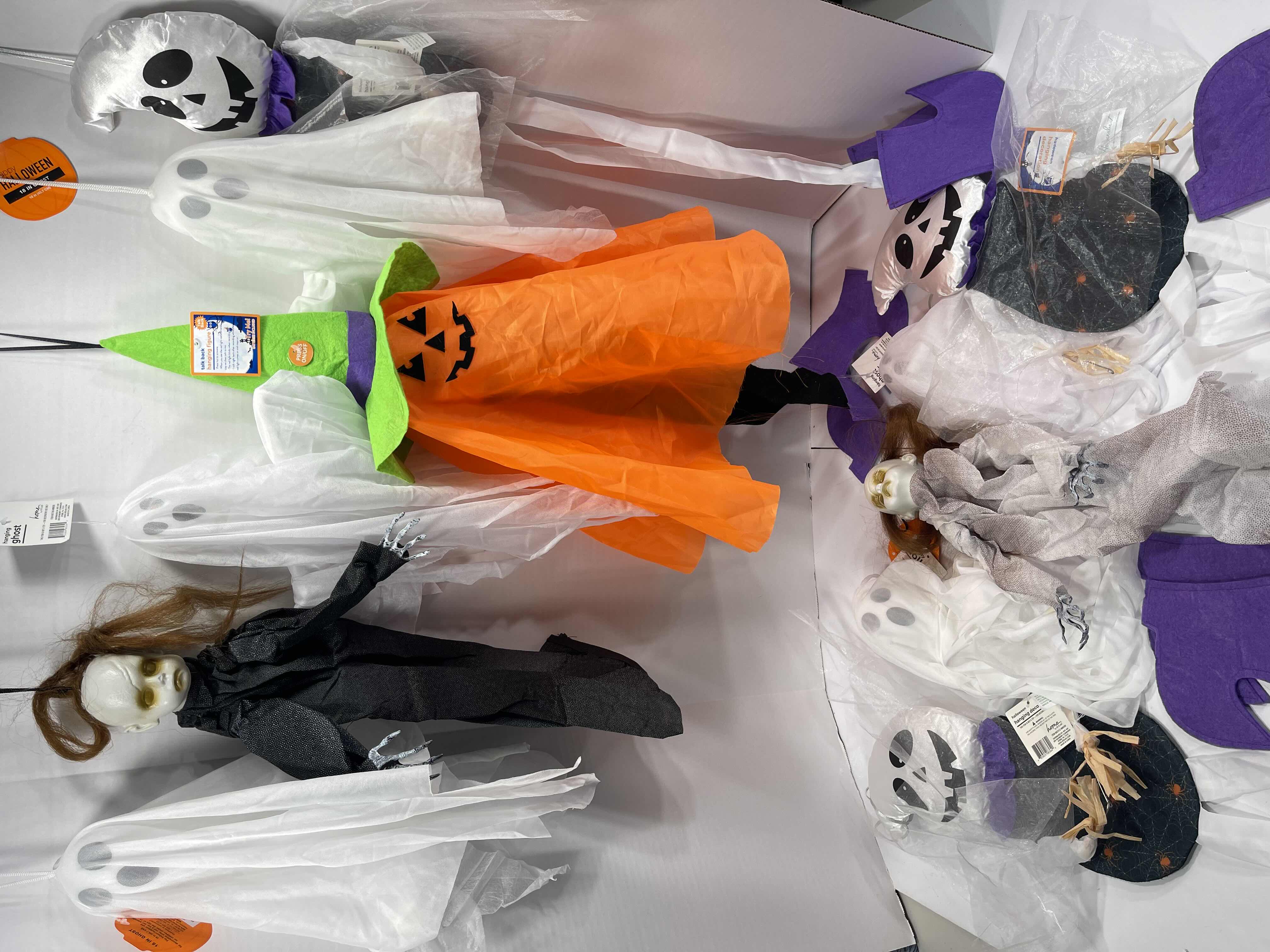 Photo 1 of HALLOWEEN HANGING DECORATIONS LOT (11 ITEMS) - TALK BACK HANGING FIGURE, GHOSTS & GHOULS NWT MSRP $90