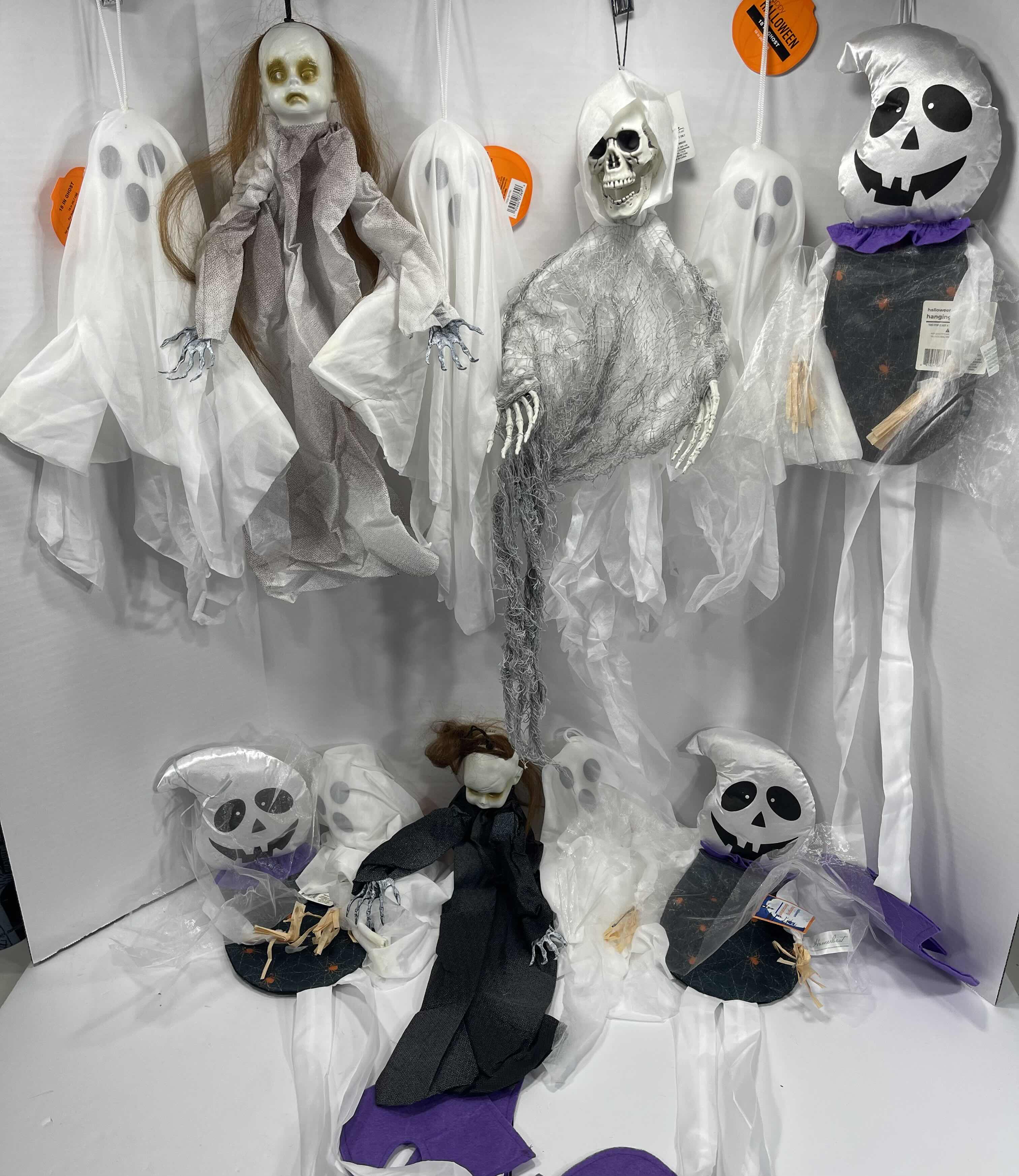 Photo 1 of HALLOWEEN HANGING DECORATIONS LOT (11 ITEMS) - HANGING REAPER, GHOSTS & GHOULS NWT MSRP $60