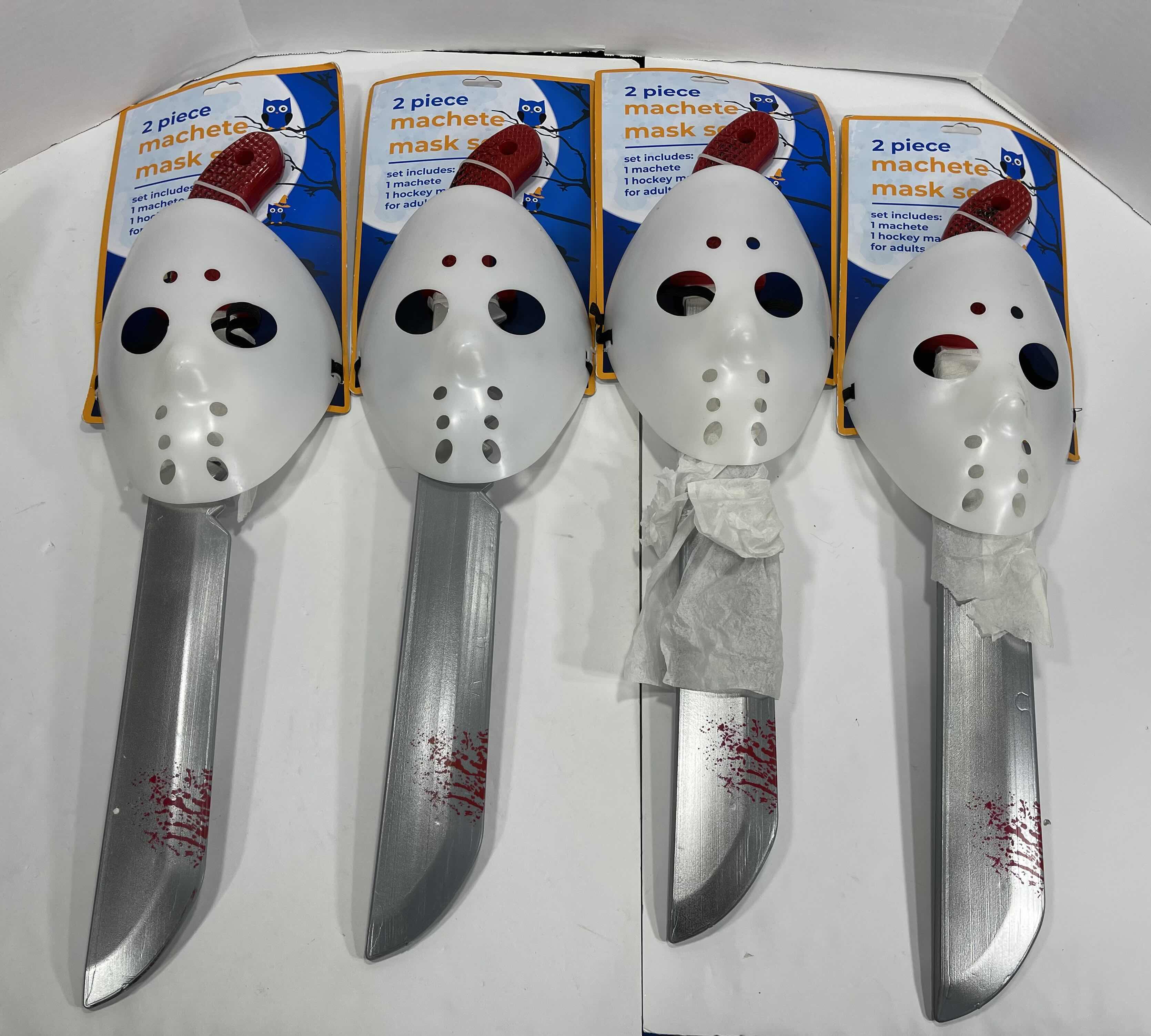 Photo 1 of HALLOWEEN COSTUME 2-PIECE MACHETE & HOCKEY MASK ADULT ONLY (4 SETS)