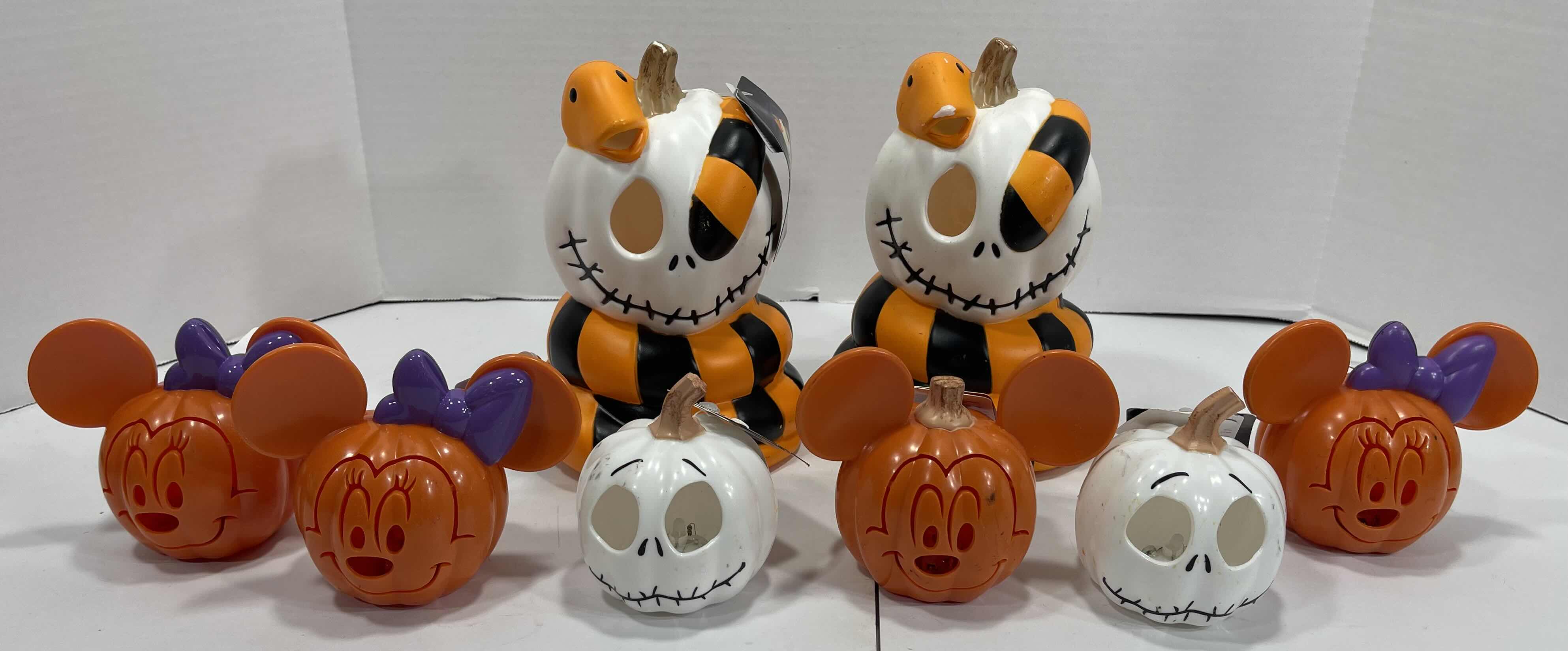 Photo 1 of DISNEY HALLOWEEN LIGHT-UPS (8) - JACK WITH SNAKE H8” (2), MINI JACK HEAD (2), MINI MICKEY (1) & MINI MINNIE (3) MSRP $70